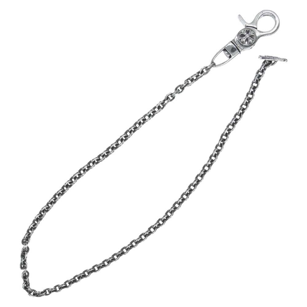 Pre-owned Chrome Hearts Paper Chain Clip T Bar Necklace - 18 Inch In Silver