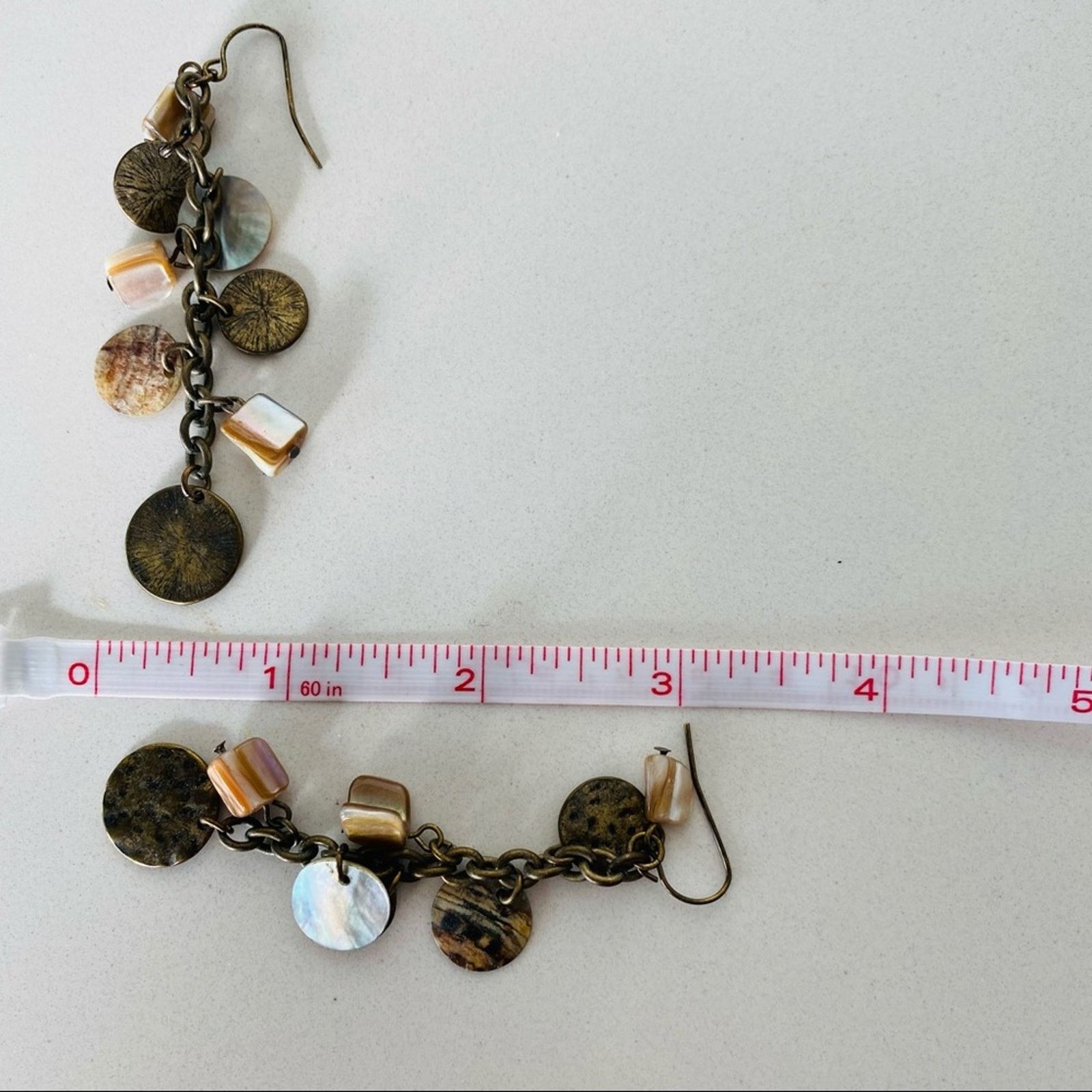 Nordstrom NORDSTROM VINTAGE Brass Circle Square Drop Earrings Jewelry Size ONE SIZE - 5 Thumbnail