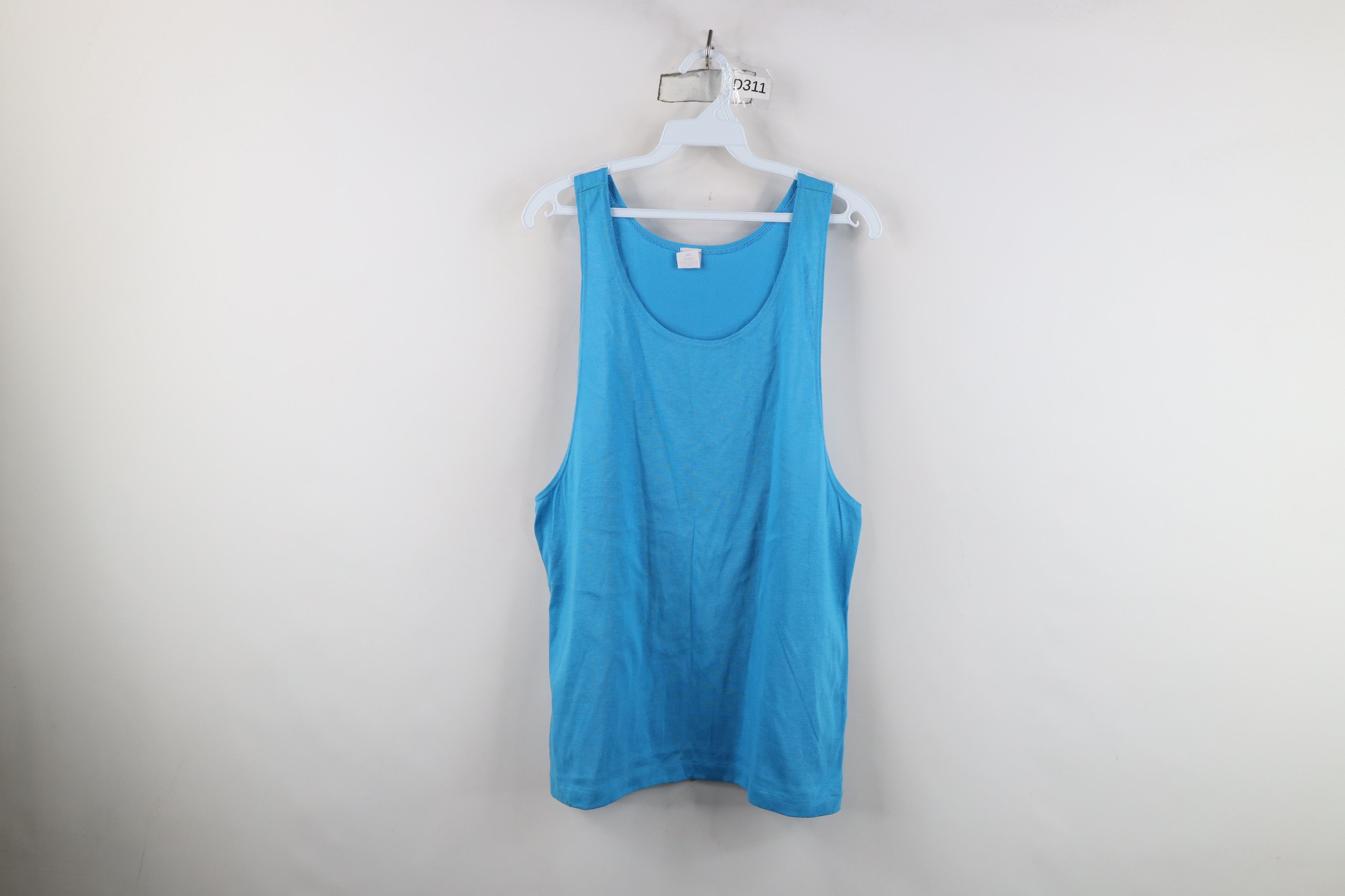 Vintage Vintage 90s Streetwear Blank Gym Tank Top T-Shirt Blue USA Size US L / EU 52-54 / 3 - 1 Thumbnail