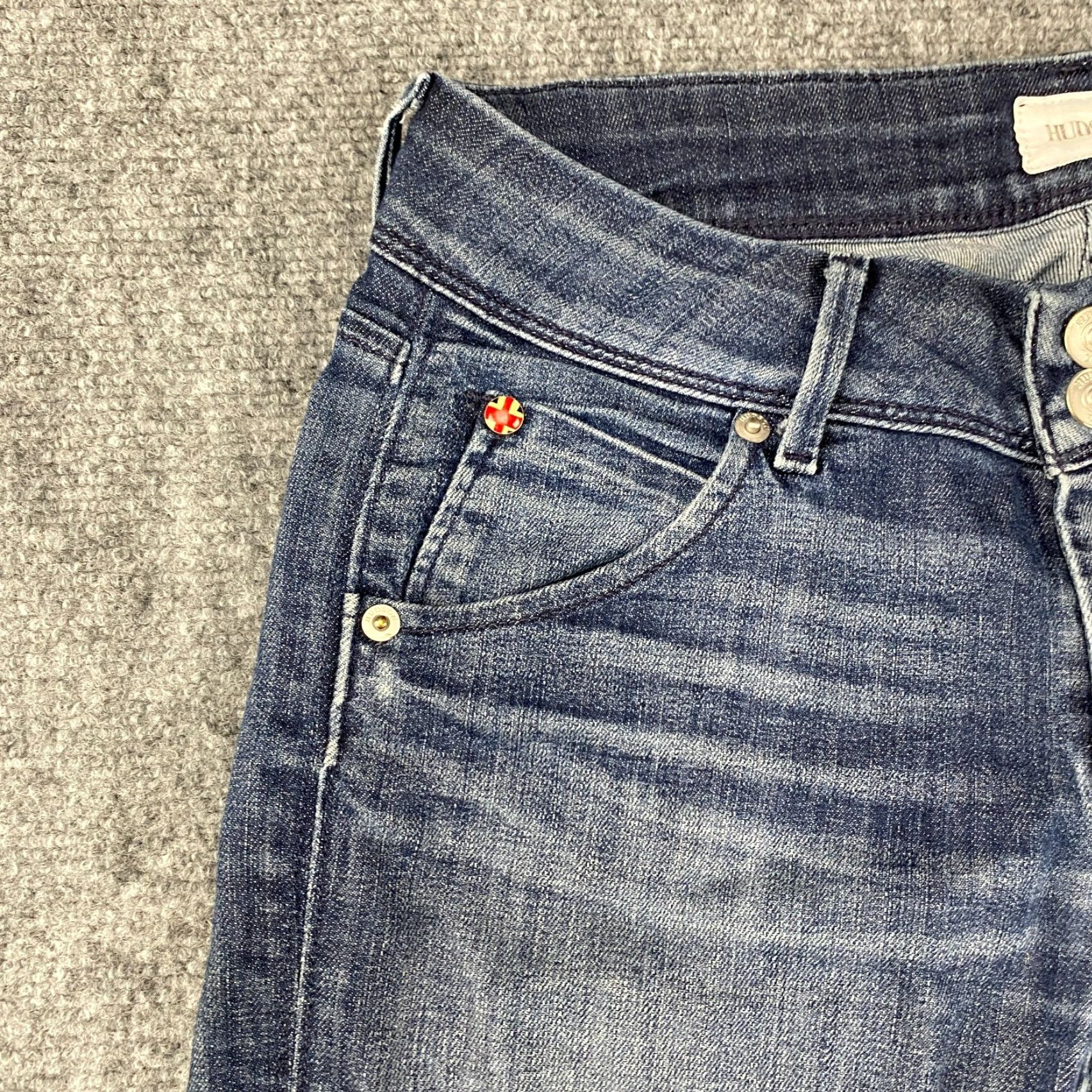 Hudson Hudson Jeans Womens Blue Skinny Jeans Distressed Dark Wash 5-Pocket Denim Stretch Size 42" / US 20 - 3 Thumbnail