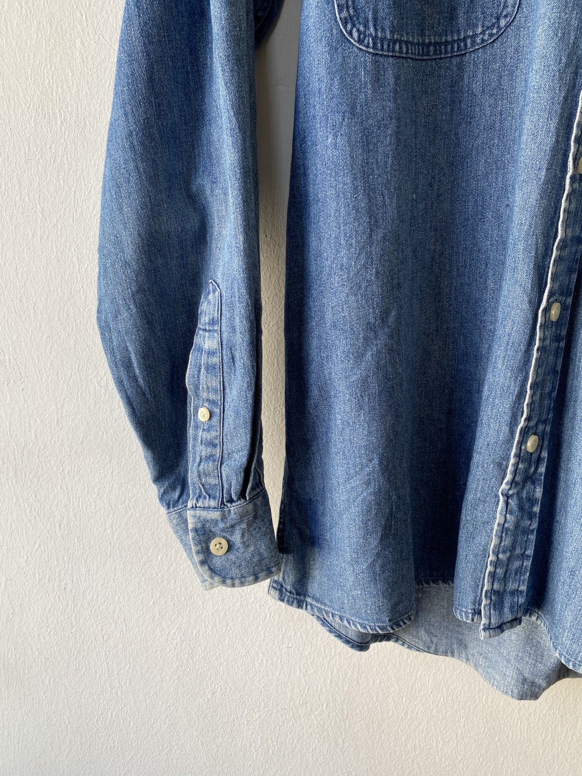 Vintage 1990s - YvesSaintLaurent Pour Homme Button Up Jeans Shirt Size US M / EU 48-50 / 2 - 6 Thumbnail