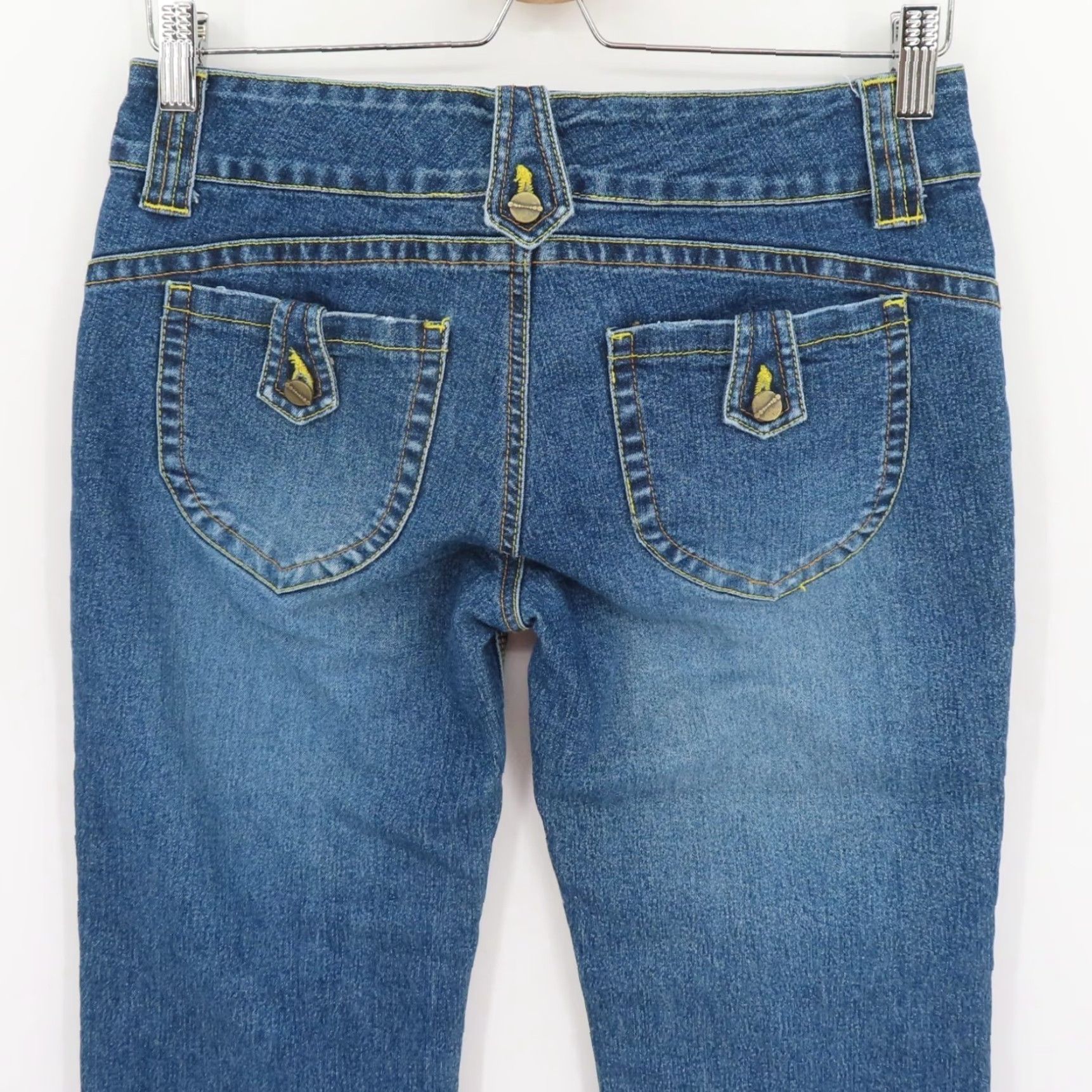 Vintage VINTAGE GLO Juniors Jeans Cropped Denim 5 Blue Crop Hem 2000s Womens Girls Jeans Cropped Cotton Blend Spring Summer Fall Winter Pattern: Solid Size 27" / US 4 / IT 40 - 6 Thumbnail