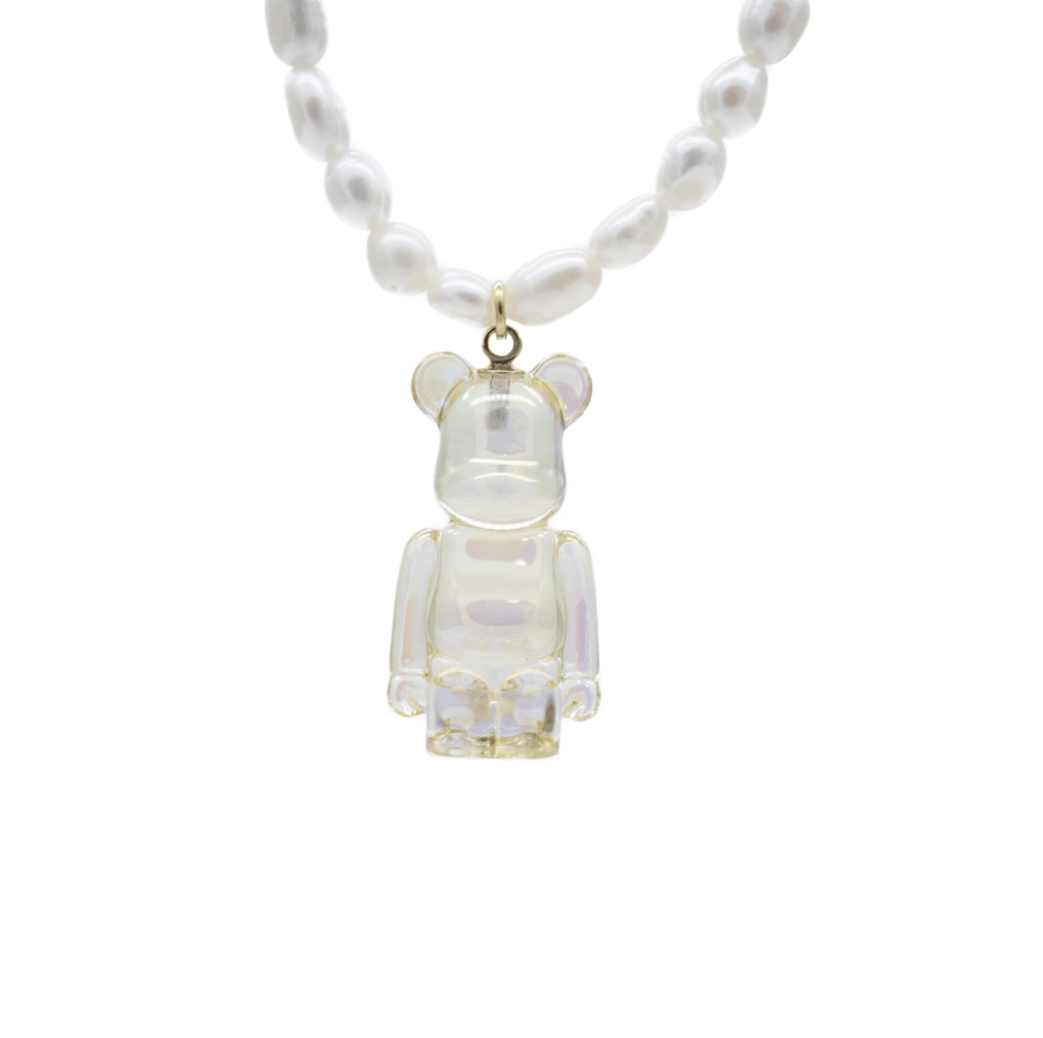 Medicom Toy Bearbrick DIX Sitting Be@rbrick Necklace Yellow Clear Chrome Size ONE SIZE - 1 Thumbnail