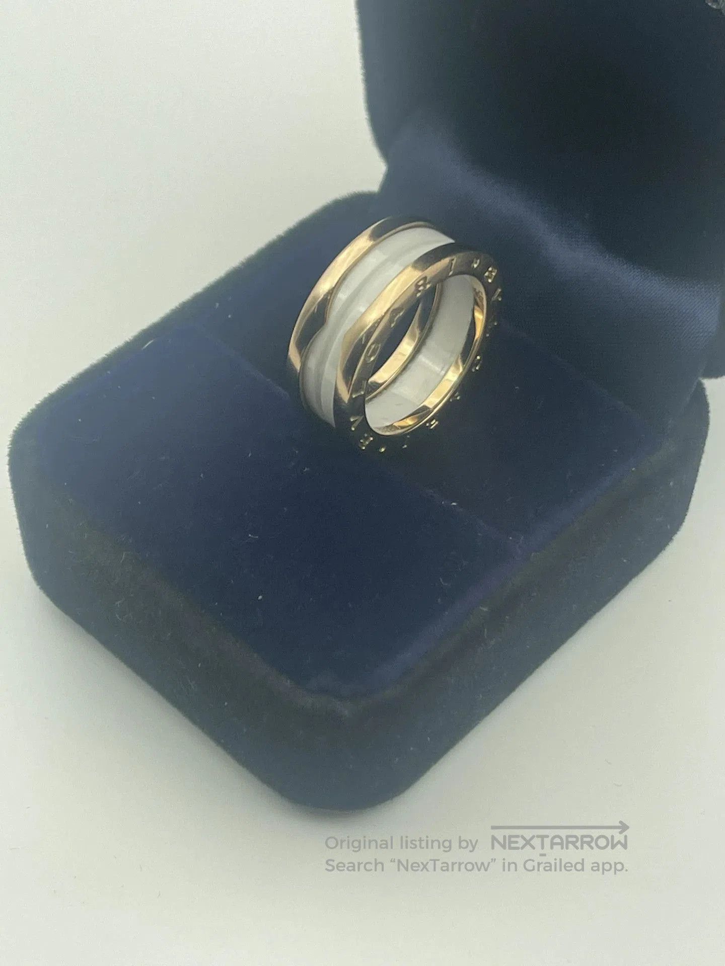 Bvlgari Bulgari White Ceramic Rose Gold Ring 55. Size ONE SIZE - 3 Thumbnail