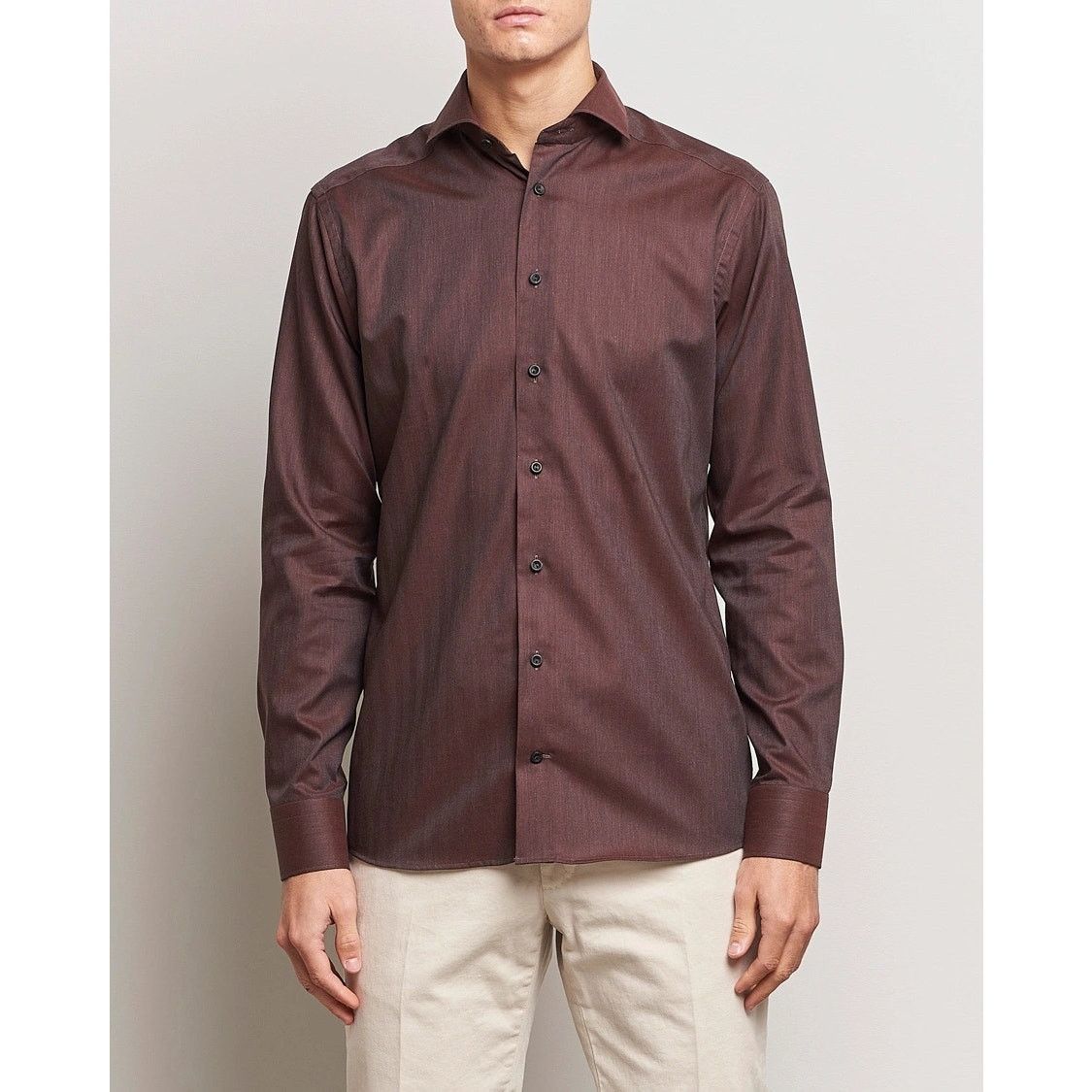 Eton New ETON Men’s Sz 37 Slim 14 1/2 Red Marl Wrinkle Free Shirt Size US S / EU 44-46 / 1 - 1 Thumbnail