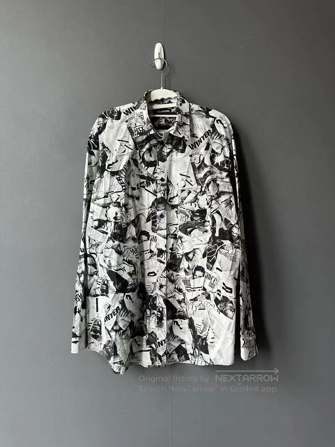 Balenciaga Balenciaga Newspaper Print Shirt. Size US XL / EU 56 / 4 - 1 Thumbnail