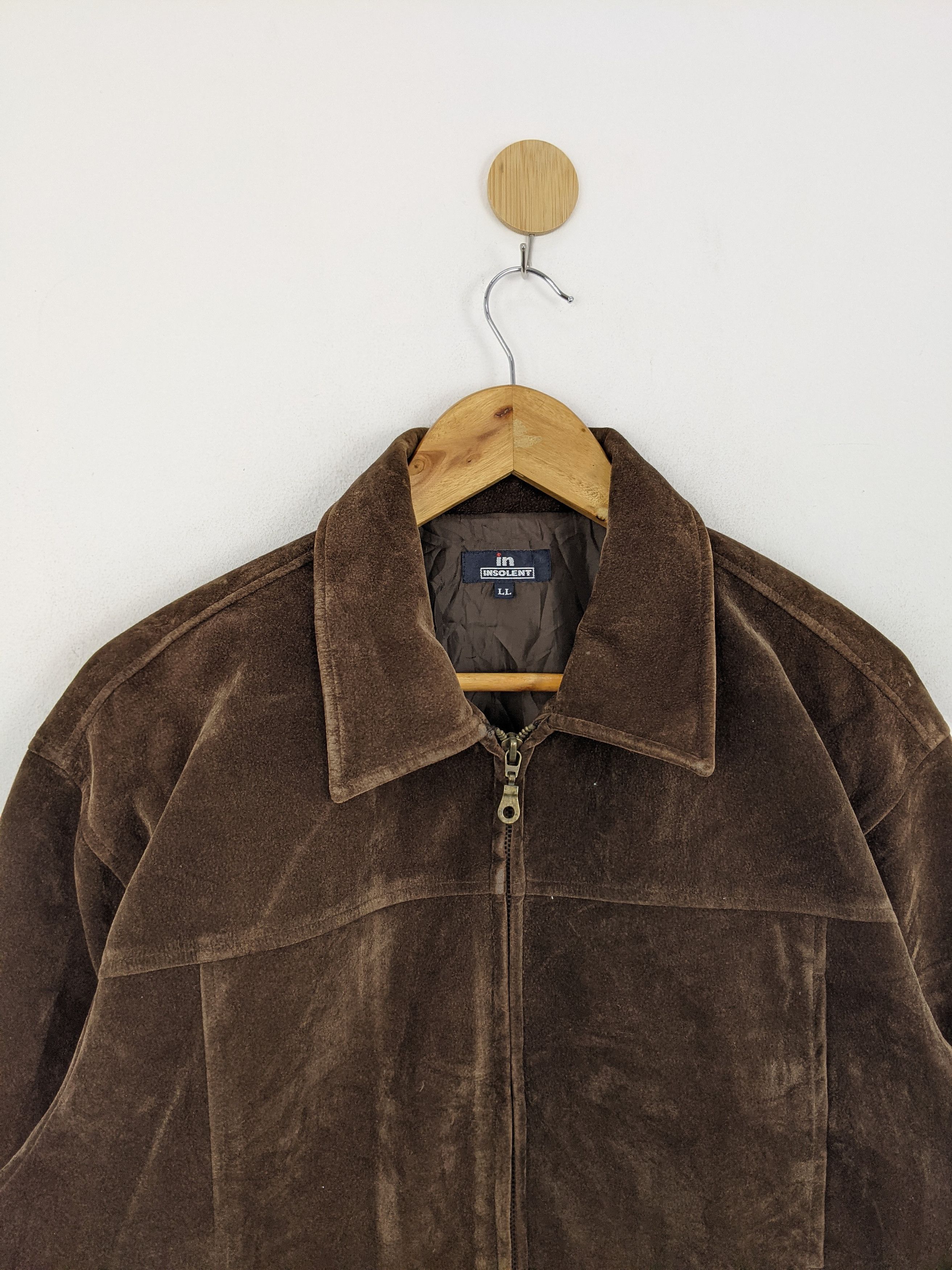 Japanese Brand Vintage Insolent VELVET zipper Jacket MJ0140 Size US XL / EU 56 / 4 - 3 Thumbnail