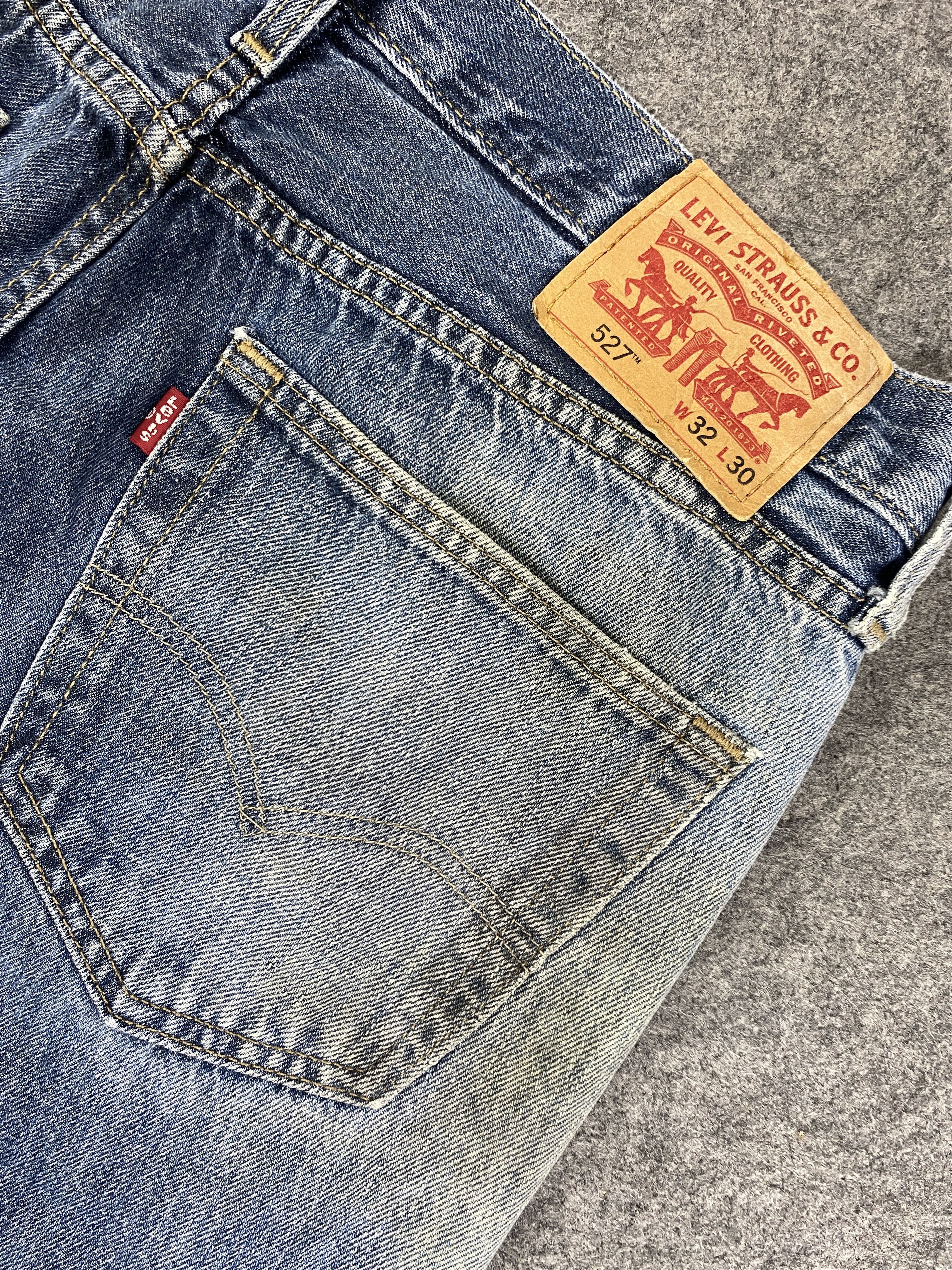 Japanese Brand Dirty Faded Blue Vintage Levis 527 Flare Jeans 33x29 -JN3206 Size US 33 - 14 Thumbnail