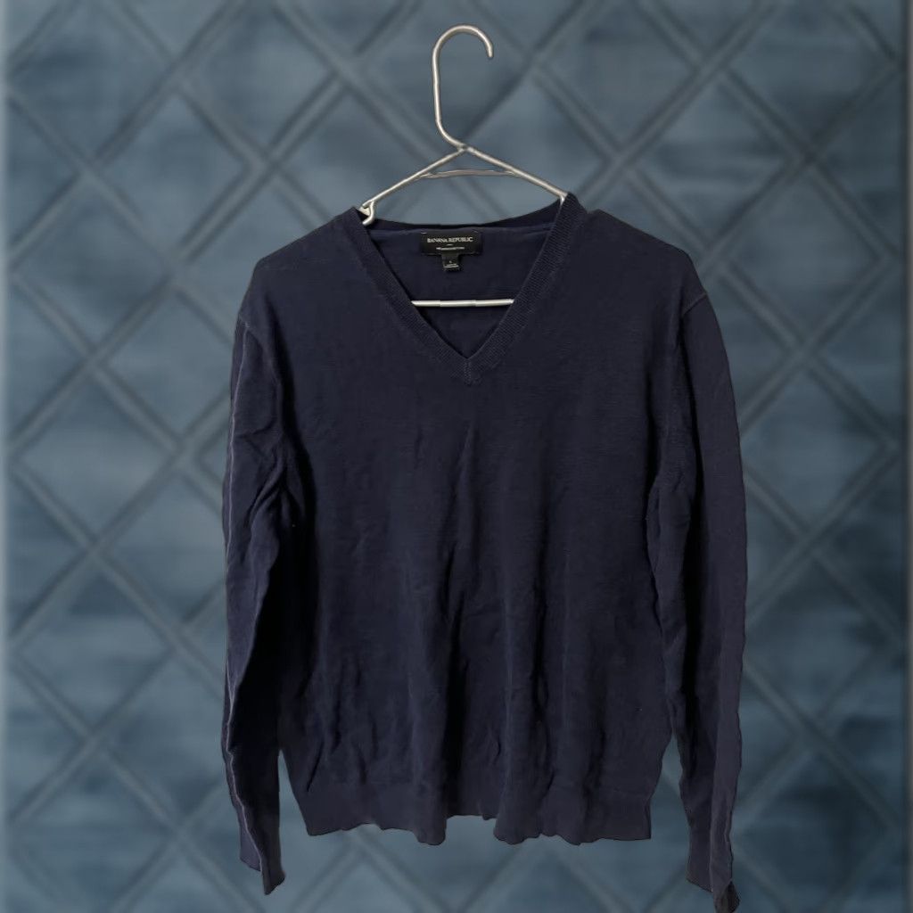 Banana Republic Banana Republic Sweater Men L Blue Premium Luxe Yarn Crew Neck Long Sleeve Knit Pullover Size L Size US L / EU 52-54 / 3 - 1 Thumbnail