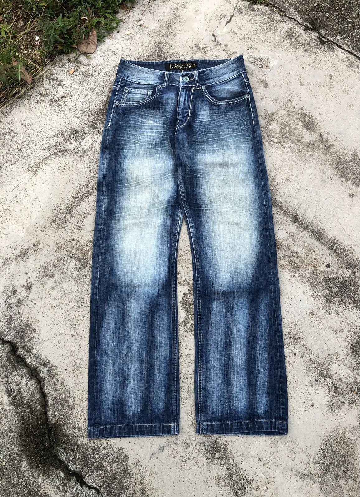 Karl Kani WIDE LEG KARL KANI WASHED BLUE JEANS Size US 31 - 2 Thumbnail