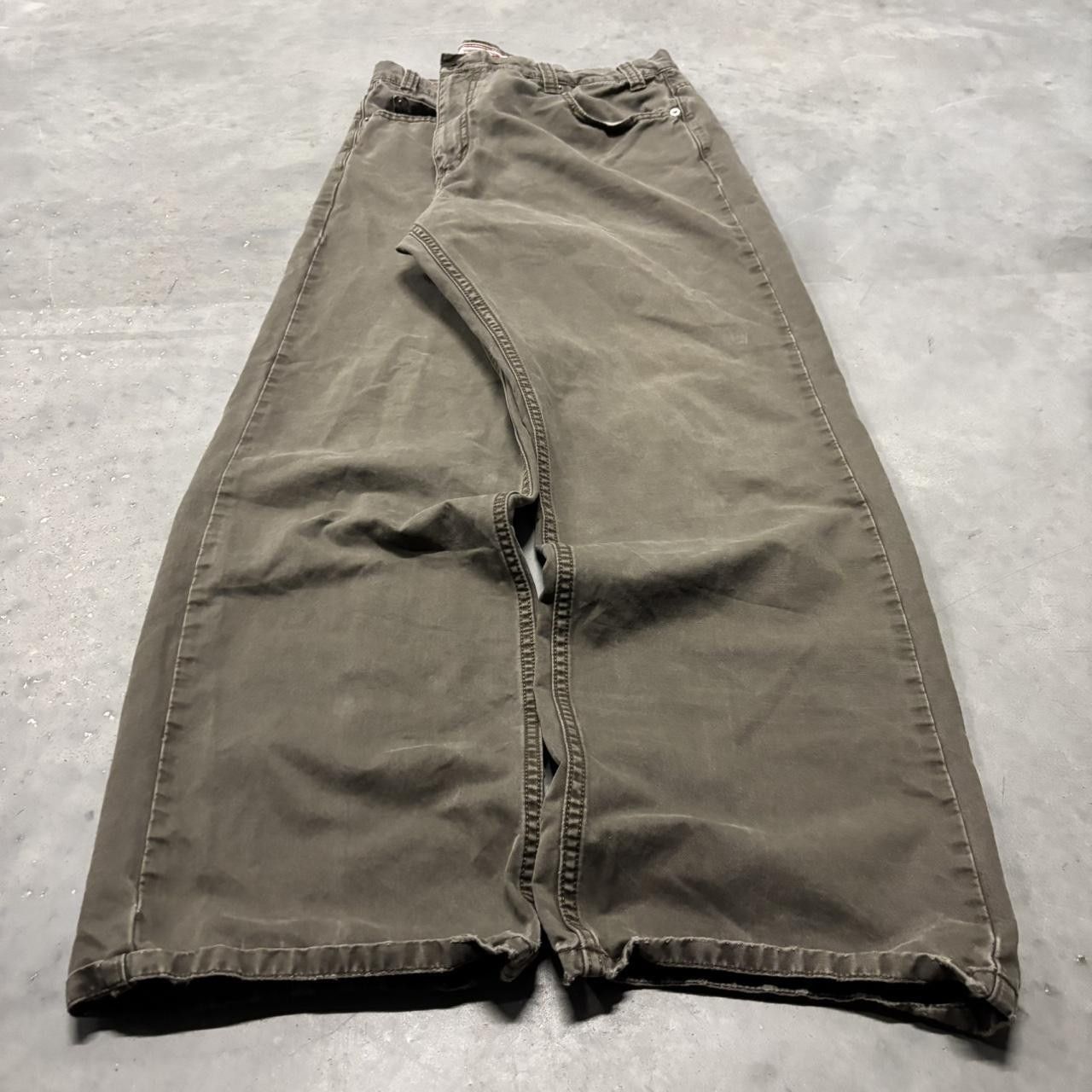 Japanese Brand × Vintage Crazy Vintage Y2K/2000s Grunge Khaki Brown Skater Workwear Casual Pants! Size US 38 / EU 54 - 3 Thumbnail