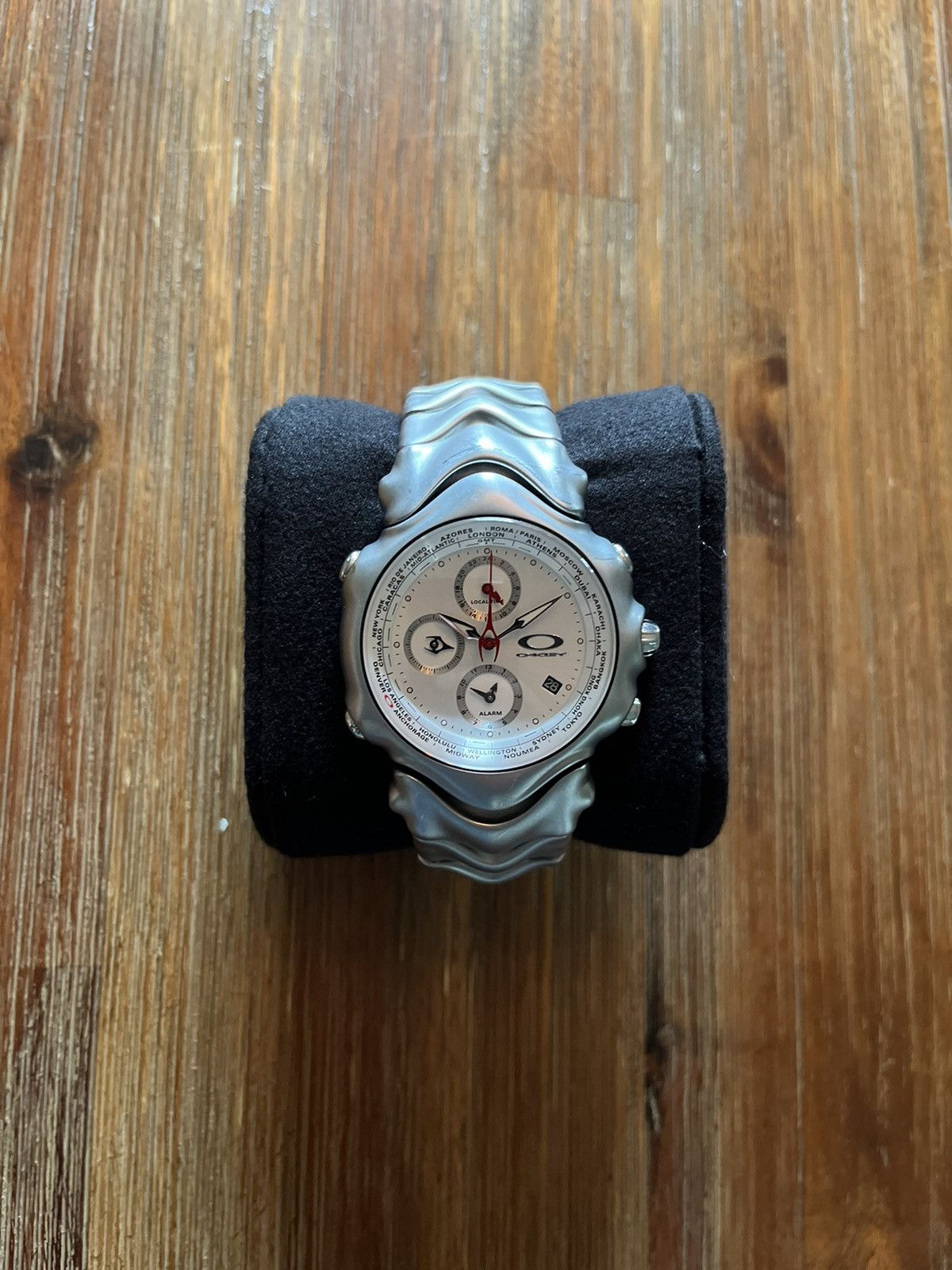 image of Oakley Gmt Honed Silver Watch in Silver Grey, Men's