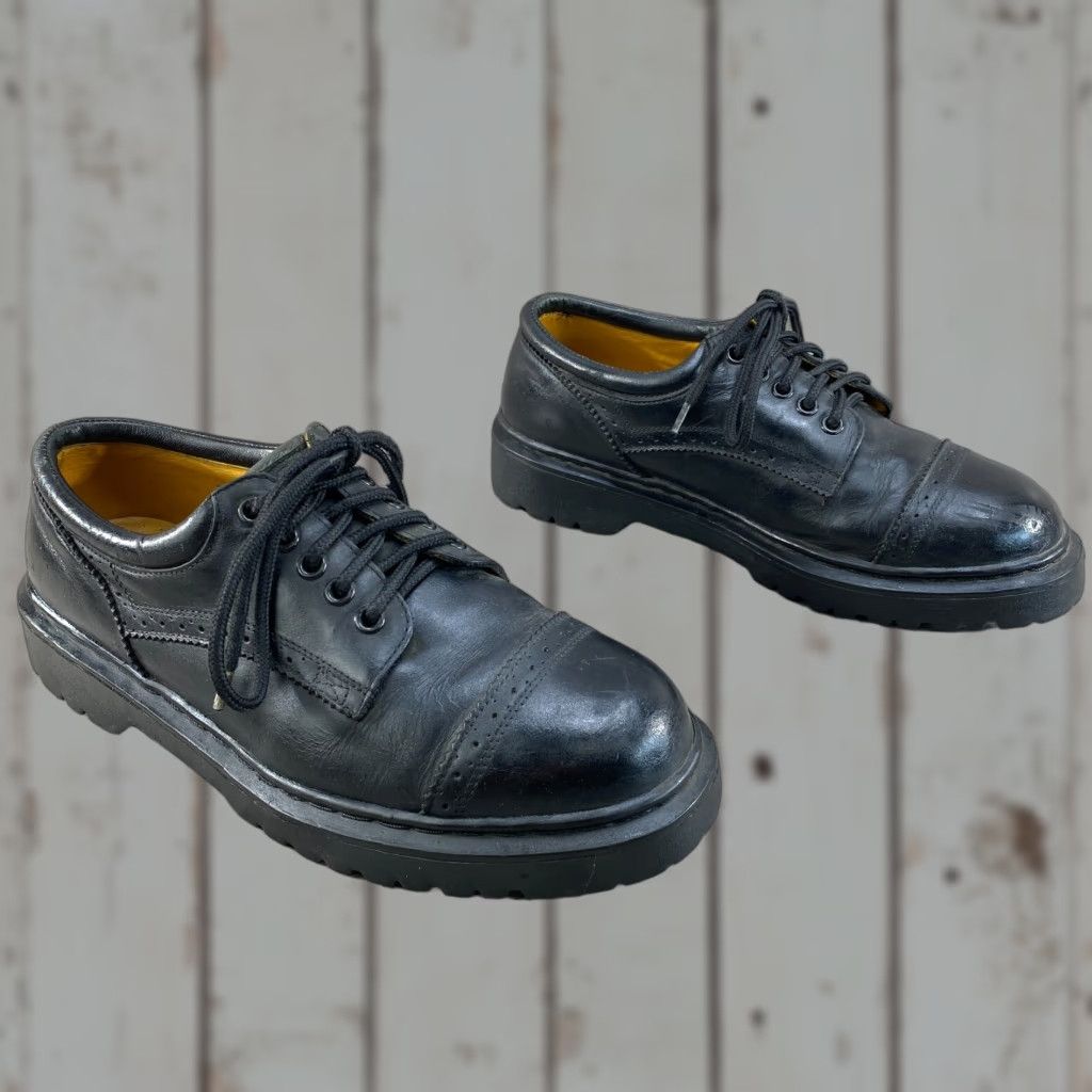Vintage Liahona Mens 8.5 Shoes Black Leather Oxford Dress Casual Shoe Cap Toe Lug Sole Mens Shoes Black Leather Oxford Cap Toe Lug Sole Dress Shoes 8.5 Size ONE SIZE - 1 Thumbnail