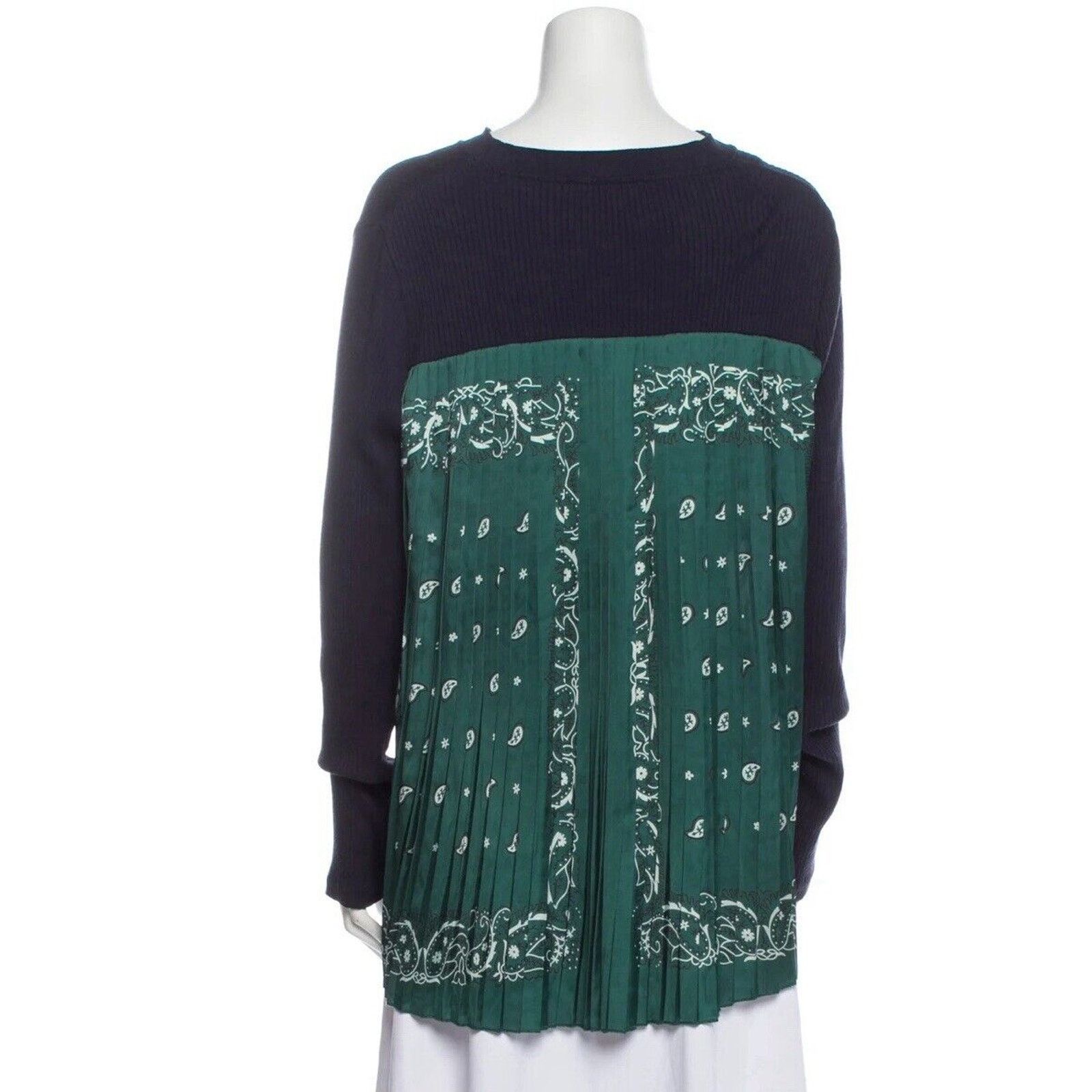Sandro SANDRO Colorblock Pattern Bateau Neckline Blouse Size: XS Size S / US 4 / IT 40 - 3 Thumbnail