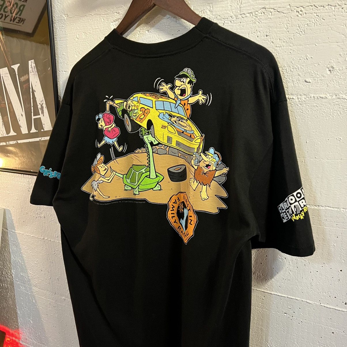 Vintage Vintage 90s Cartoon Network Wacky Racing Flintstones T-Shirt Size US XL / EU 56 / 4 - 7 Thumbnail