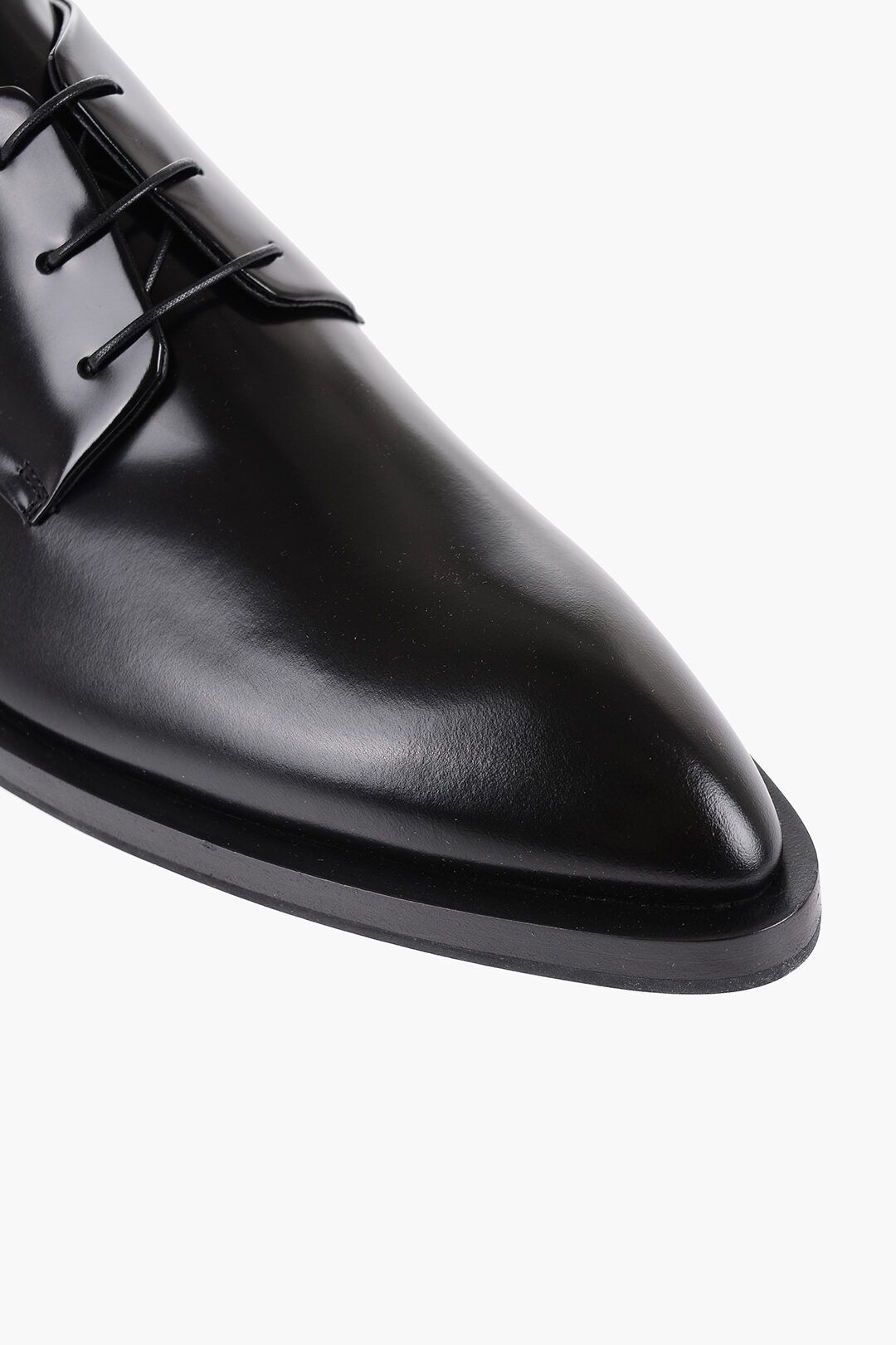 Jil Sander og1mm0625 Point Toe Leather Derby Shoes in Black Size US 6 / EU 39 - 4 Thumbnail