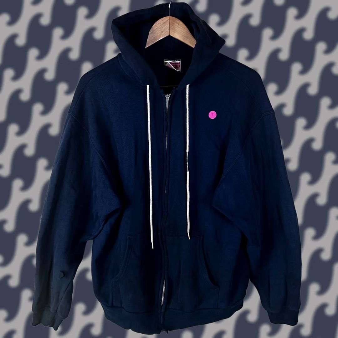 Hanes VINTAGE Hanes Full Zip Hoodie Navy Blue XL Men Hoodie Regular Fit Size US XL / EU 56 / 4 - 1 Thumbnail