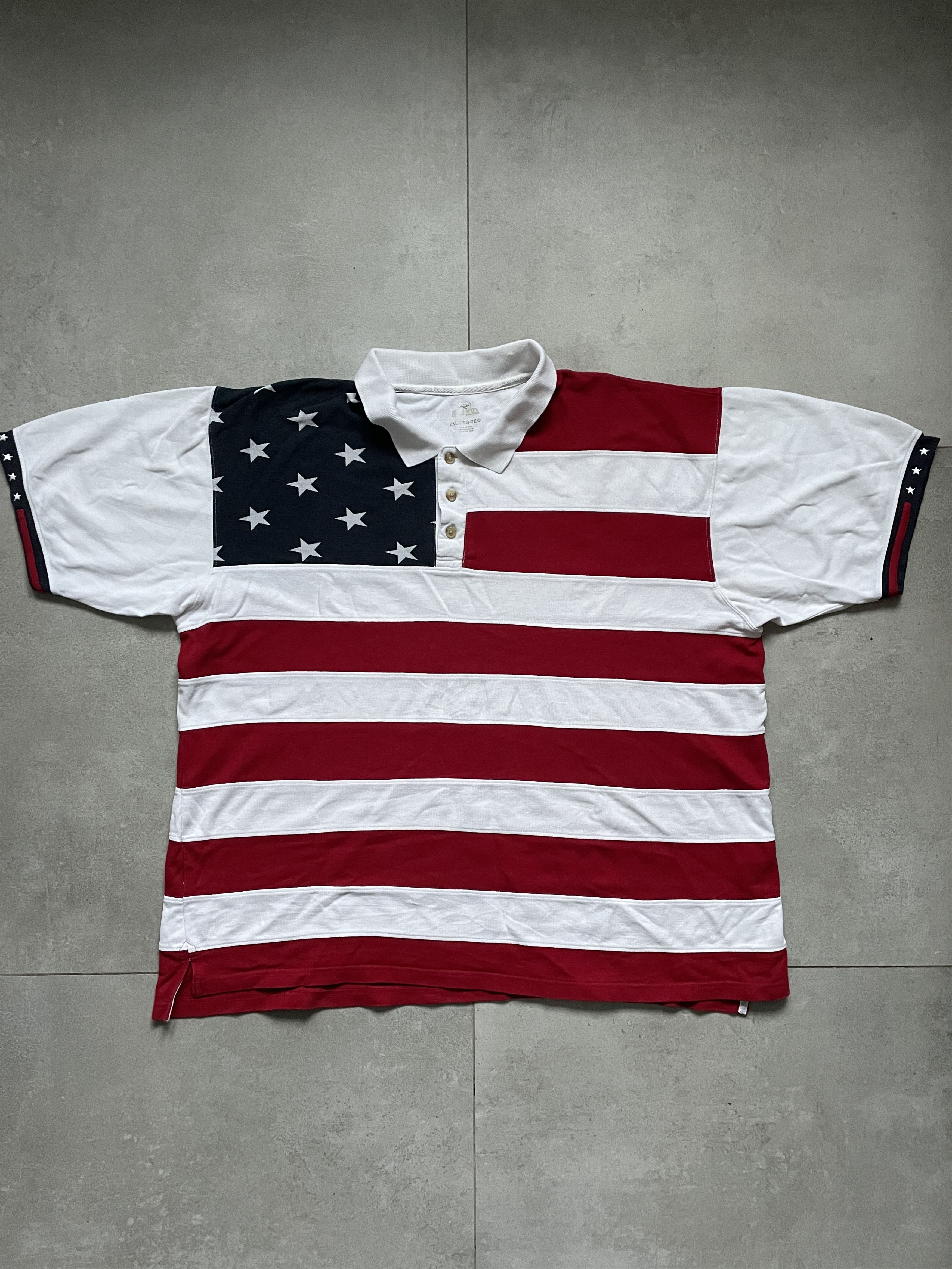 Swagger Y2K USA FLAG STRIPE CHIEF KEEF TYPE POLO TEE Size US XXL / EU 58 / 5 - 1 Thumbnail