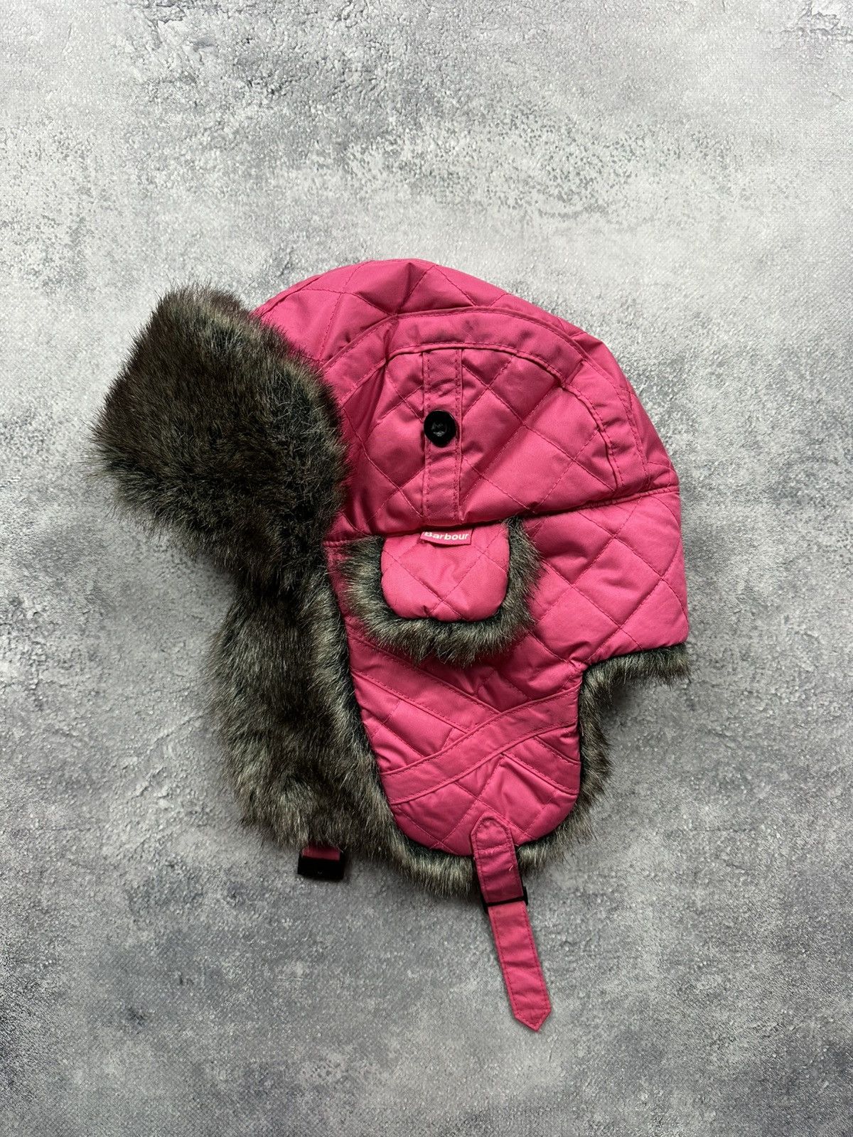 Barbour Vintage Barbour Ushanka Fuzzy Fur Trapper Hat Y2K Cap Rare Size ONE SIZE - 2 Thumbnail