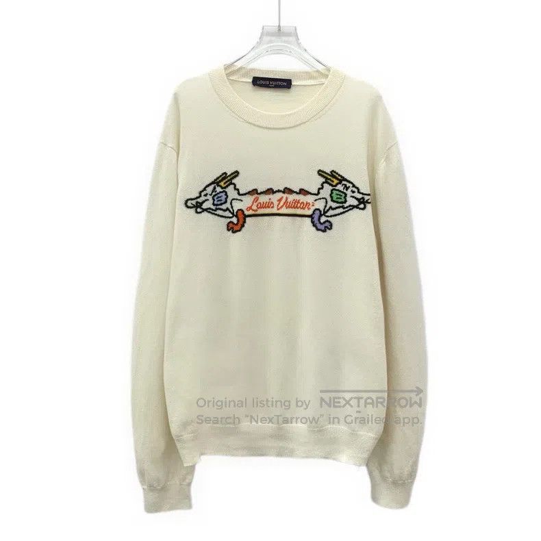 Louis Vuitton Louis Vuitton Nigo Signature 22 Off-White Cashmere Crew Ne Size US L / EU 52-54 / 3 - 1 Thumbnail