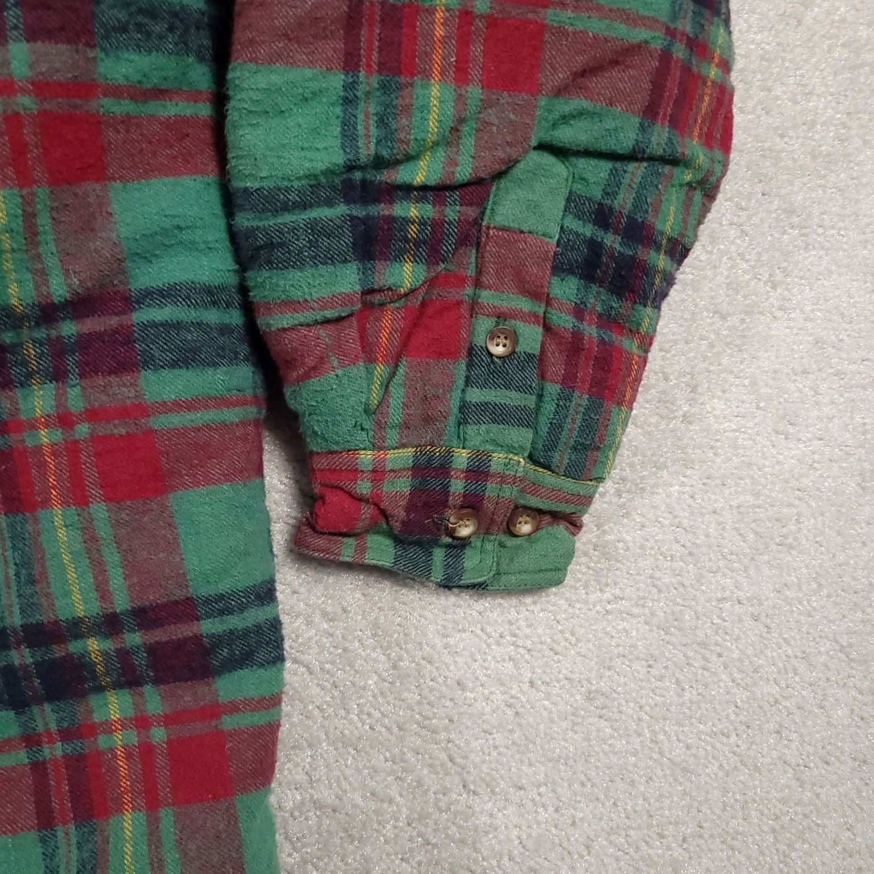Vintage Sports Afield Shirt Mens Tall Large Green Red Plaid Flannel Quilted Lined Jacket Size US L / EU 52-54 / 3 - 4 Thumbnail