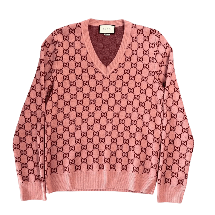 Gucci Gucci Pink Logo Knit Sweater Size US S / EU 44-46 / 1 - 1 Thumbnail