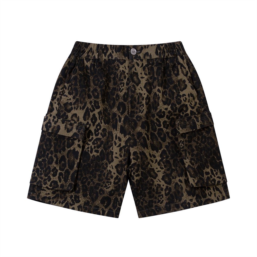 Japanese Brand × Vintage Men's loose casual multi-pocket leopard cargo shorts Size US 32 / EU 48 - 1 Thumbnail