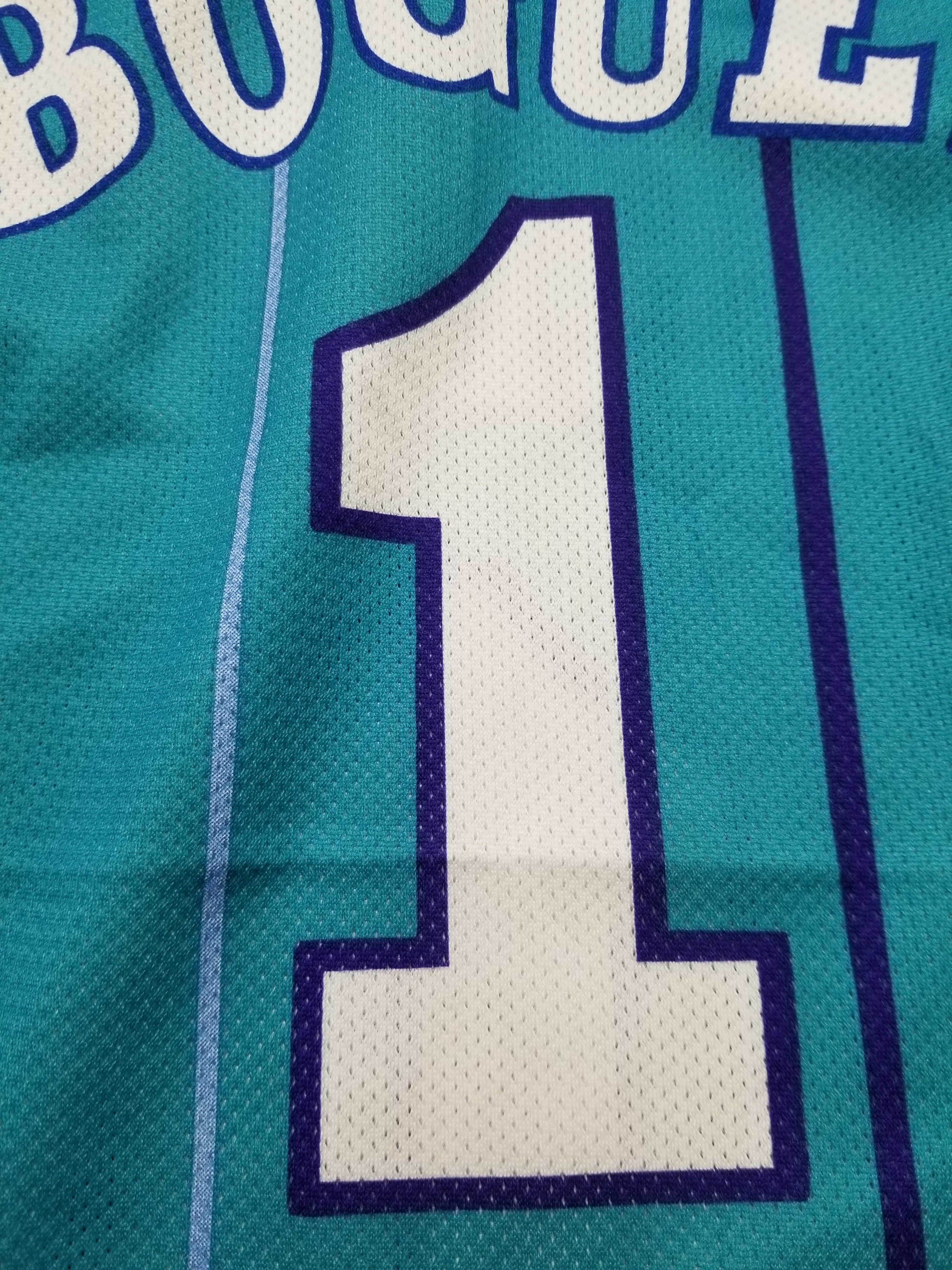 Champion Charlotte Hornets #1 Muggsy Bogues Champion NBA jersey Size US M / EU 48-50 / 2 - 11 Thumbnail