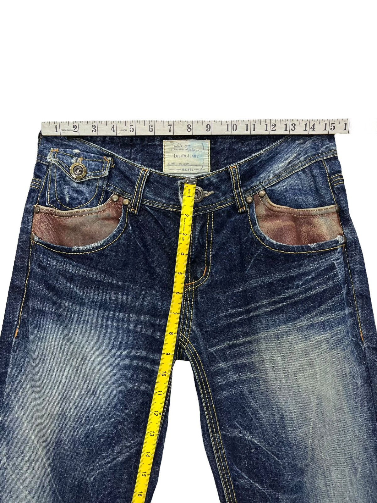 Beauty Beast 🔥LOLITA Vintage Exotic Washed Denim Sick Flare Jeans Size US 30 / EU 46 - 20 Thumbnail