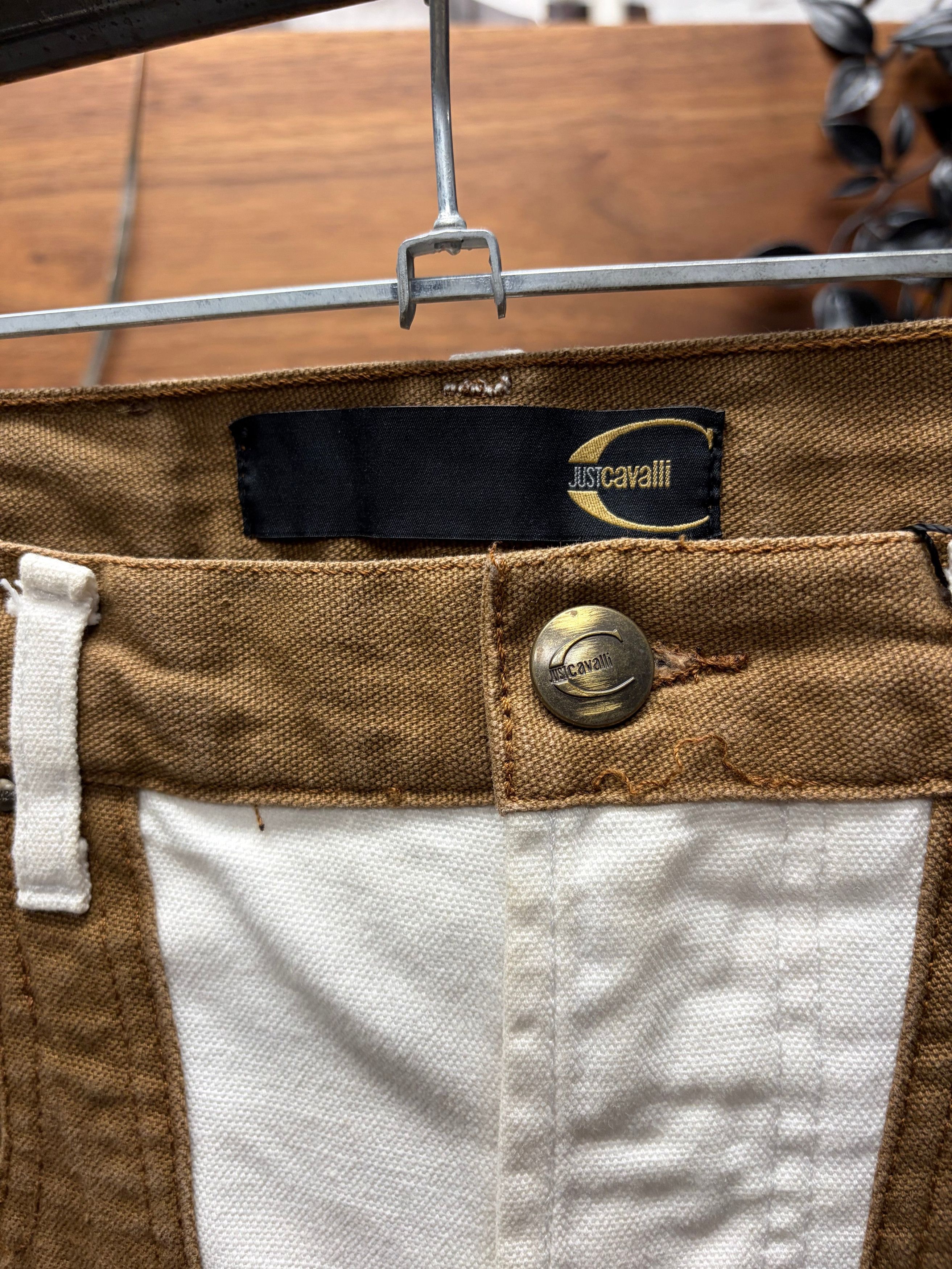 Roberto Cavalli SS2004 Roberto Cavalli Panelled Brown/White Skinny Denim Size 30" / US 8 / IT 44 - 3 Thumbnail