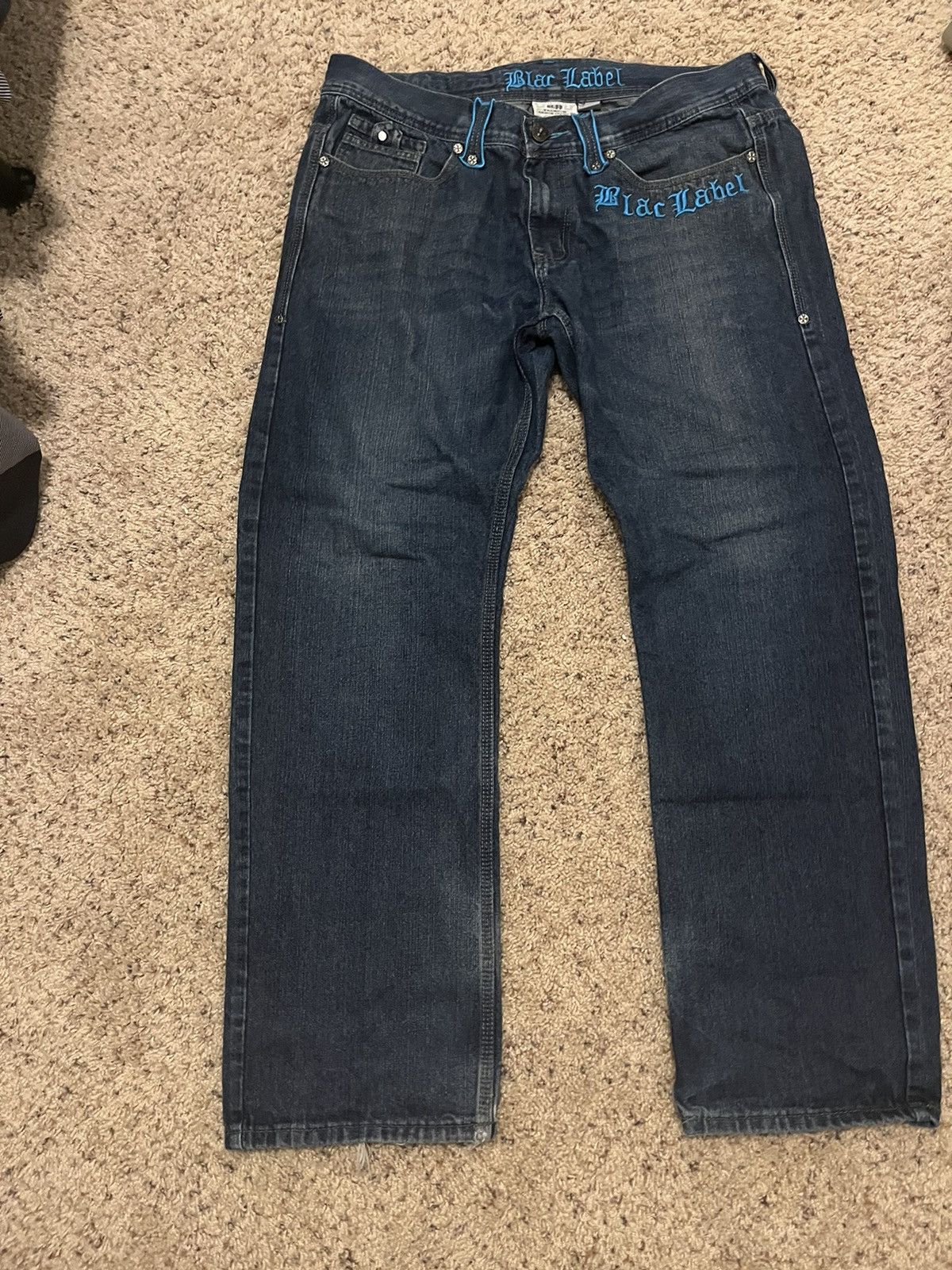 True Religion RARE Vintage Embroidered BLACK LABEL Jeans Size US 38 / EU 54 - 2 Thumbnail