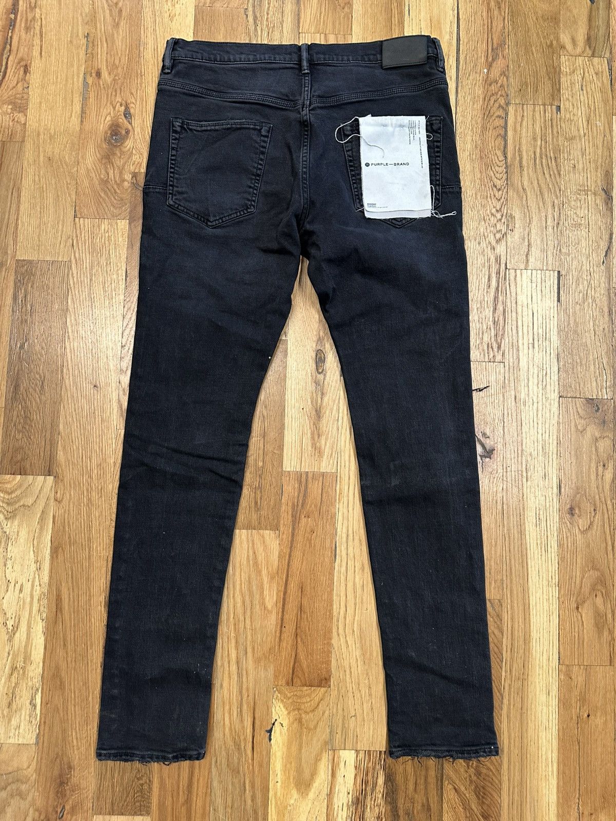 Purple Brand Purple Brand Knee Hole Stitched Black Denim Jeans Size 33 Size US 33 - 2 Thumbnail