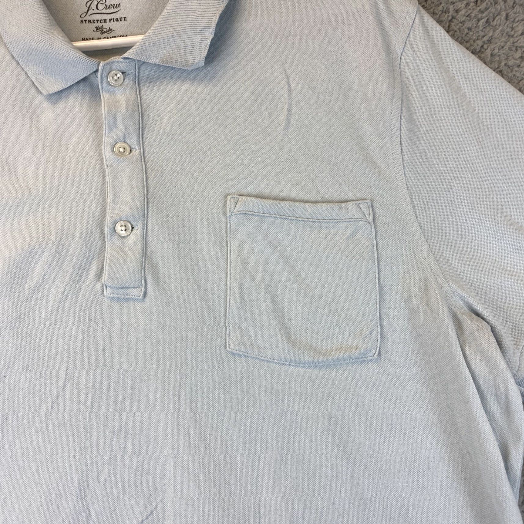 J.Crew J.CREW Polo Shirt Mens Large Blue Short Sleeve Stretch Pique Casual Men /73-3 Size US L / EU 52-54 / 3 - 3 Thumbnail
