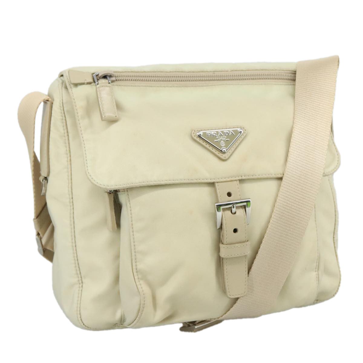 Prada Re-Nylon Beige Synthetic Shoulder Bag (Pre-Owned) Size ONE SIZE - 1 Thumbnail