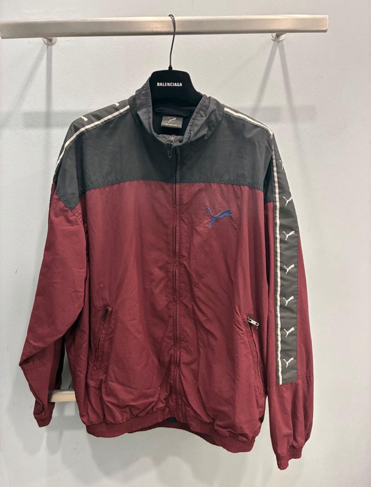 Balenciaga × Puma PUMA TRACKSUIT JACKET IN BURGUNDY Size US XXL / EU 58 / 5 - 1 Thumbnail