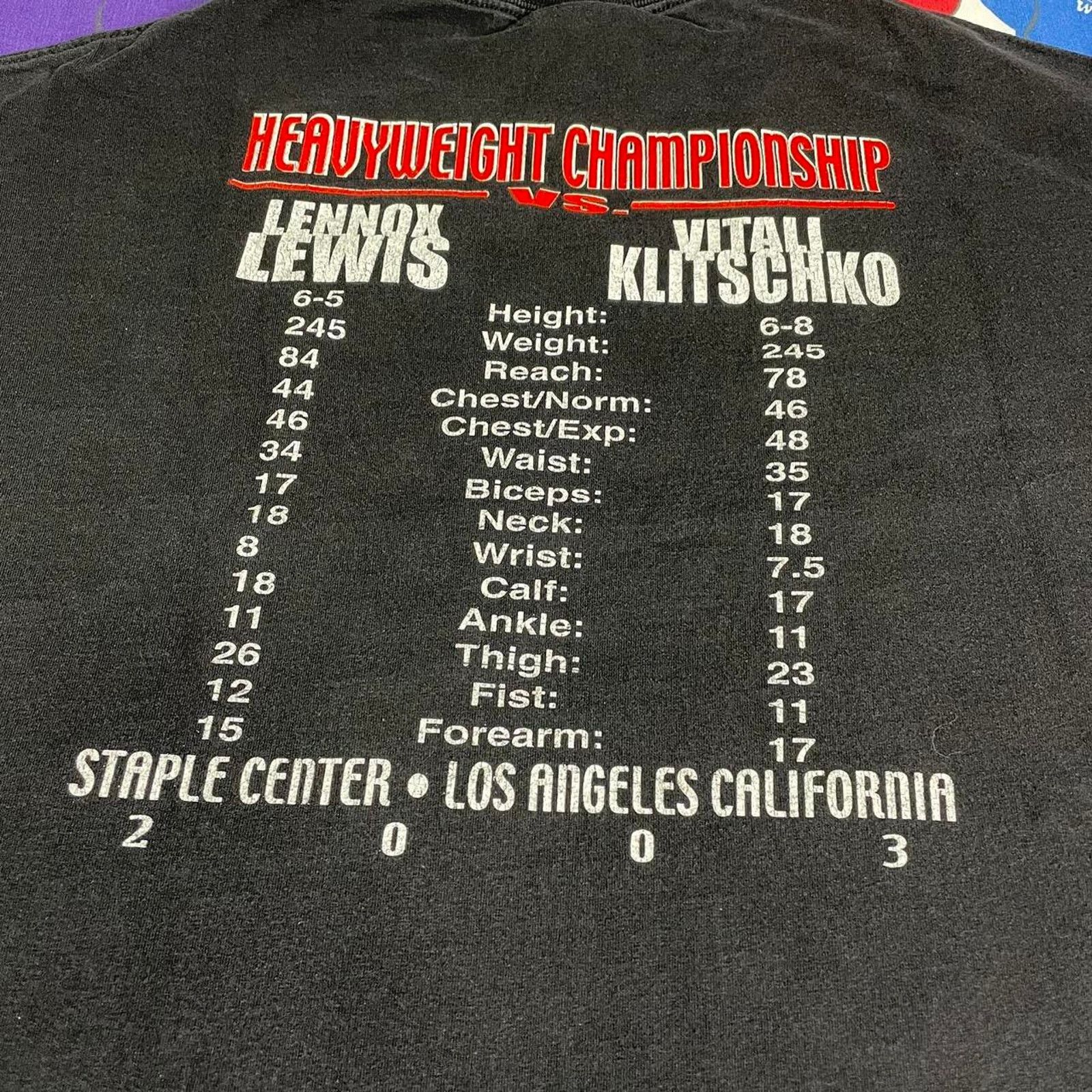 Vintage Y2K 2003 Lennox Lewis vs Vitali Klitschko Boxing Merch Tee Size US XL / EU 56 / 4 - 4 Thumbnail