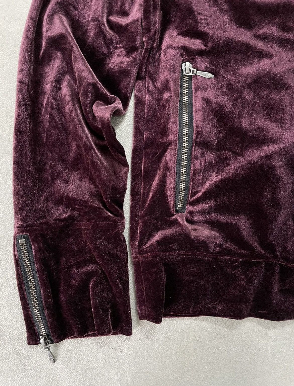 Tornado Mart Multi Zip Velvet Track Jacket