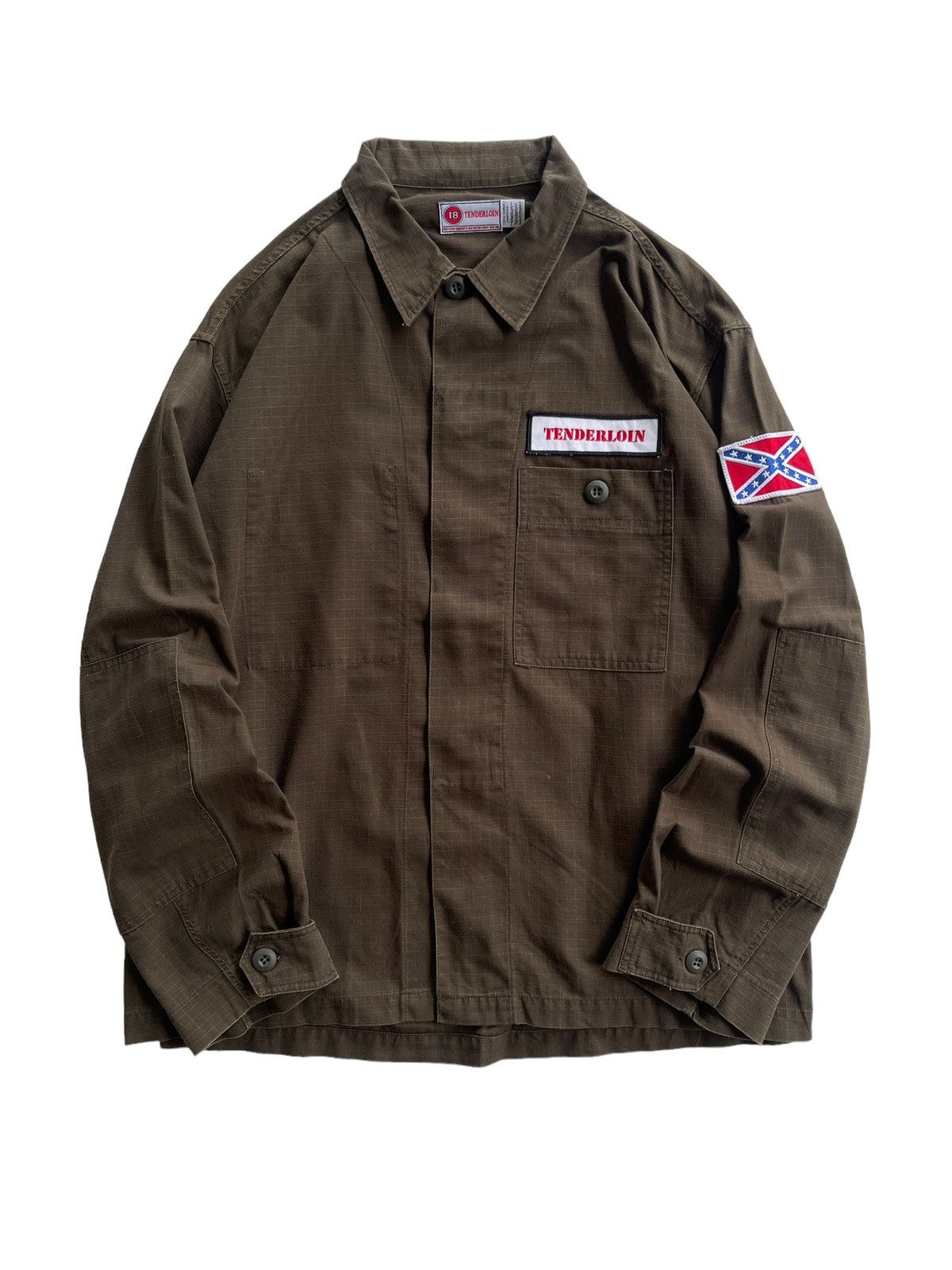 image of Tenderloin Oversize Military Jacket in Olive Green, Men's (Size Medium)