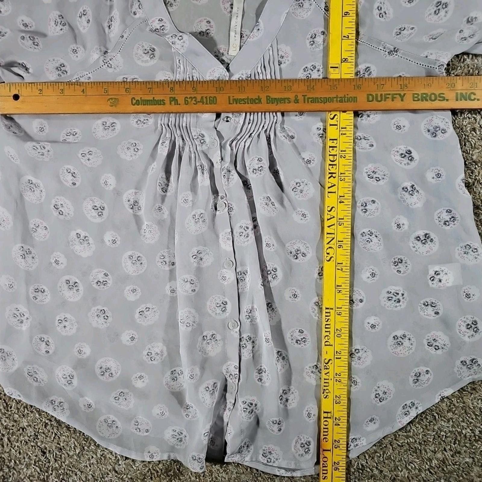 Other LC Lauren Conrad Sheer Blouse Floral M Size M / US 6-8 / IT 42-44 - 4 Thumbnail