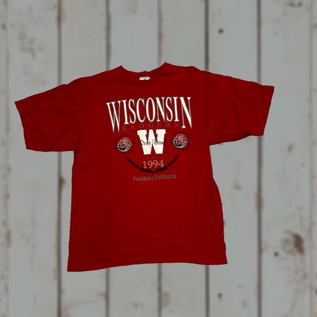NCAA NCAA Wisconsin Football Vintage 1994 Rose Bowl Red T-Shirt L USA Made Mens Size US L / EU 52-54 / 3 - 1 Thumbnail