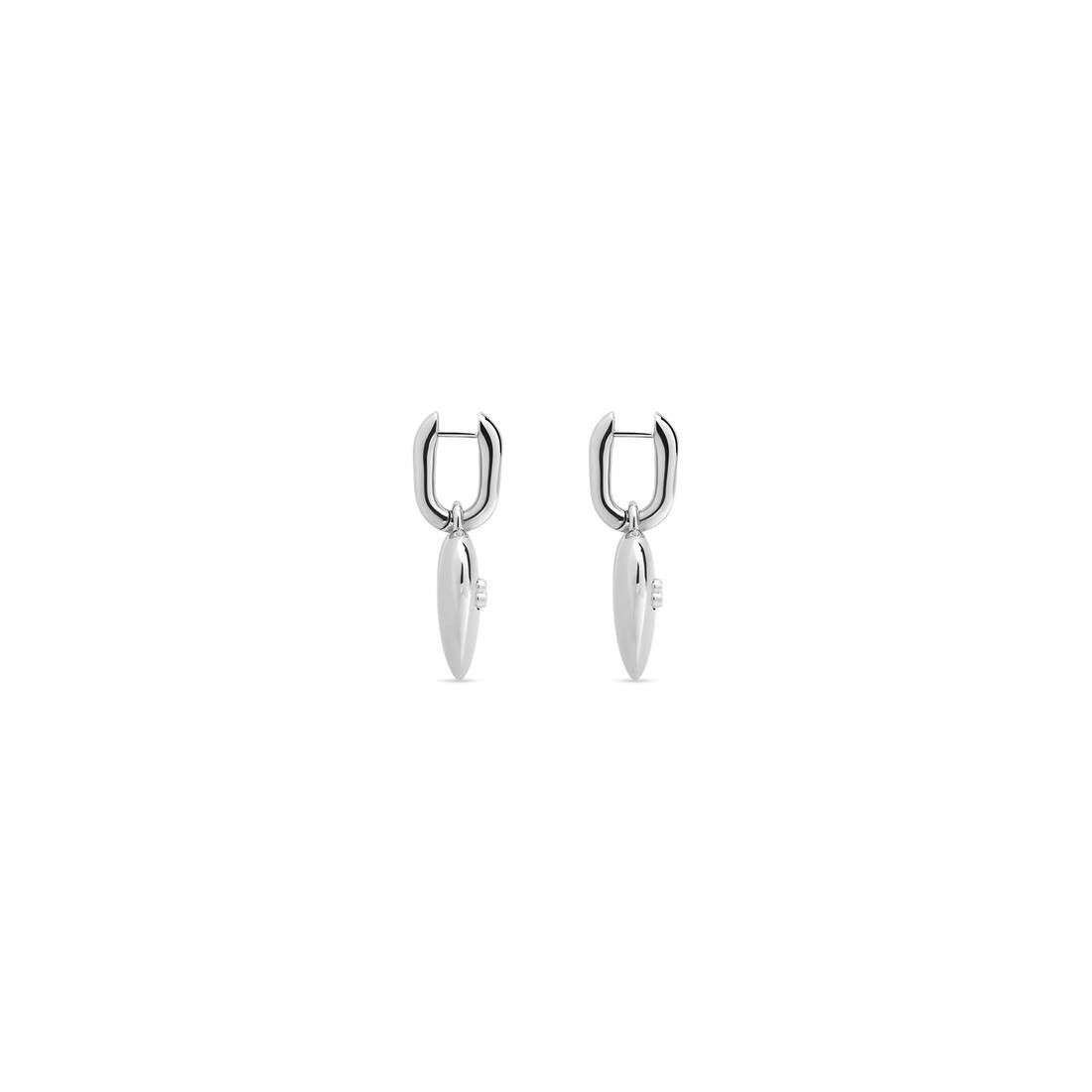 Balenciaga o1srvl11e1025 Size: OS / BB Icon Heart Earring in Silver Size ONE SIZE - 4 Thumbnail