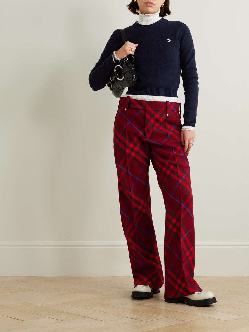 Gucci o1la5ras0526 Wool Cashmere Jumper With Embroidery in Navy Size XL / US 12-14 / IT 48-50 - 2 Thumbnail