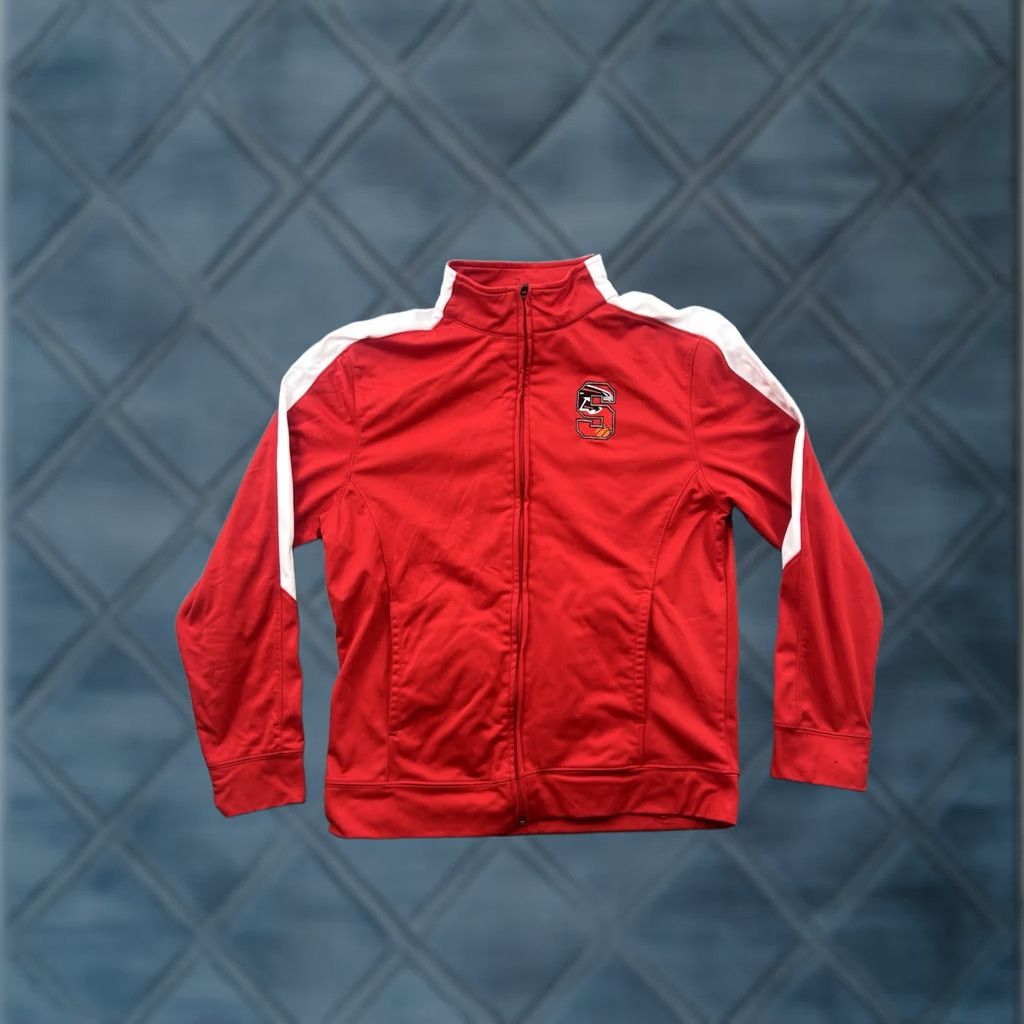Augusta Sportswear VINTAGE Augusta Sportswear Rockwood Summit High School Red White Track Jacket Adult Sz M Mens Jacket Size US M / EU 48-50 / 2 - 1 Thumbnail