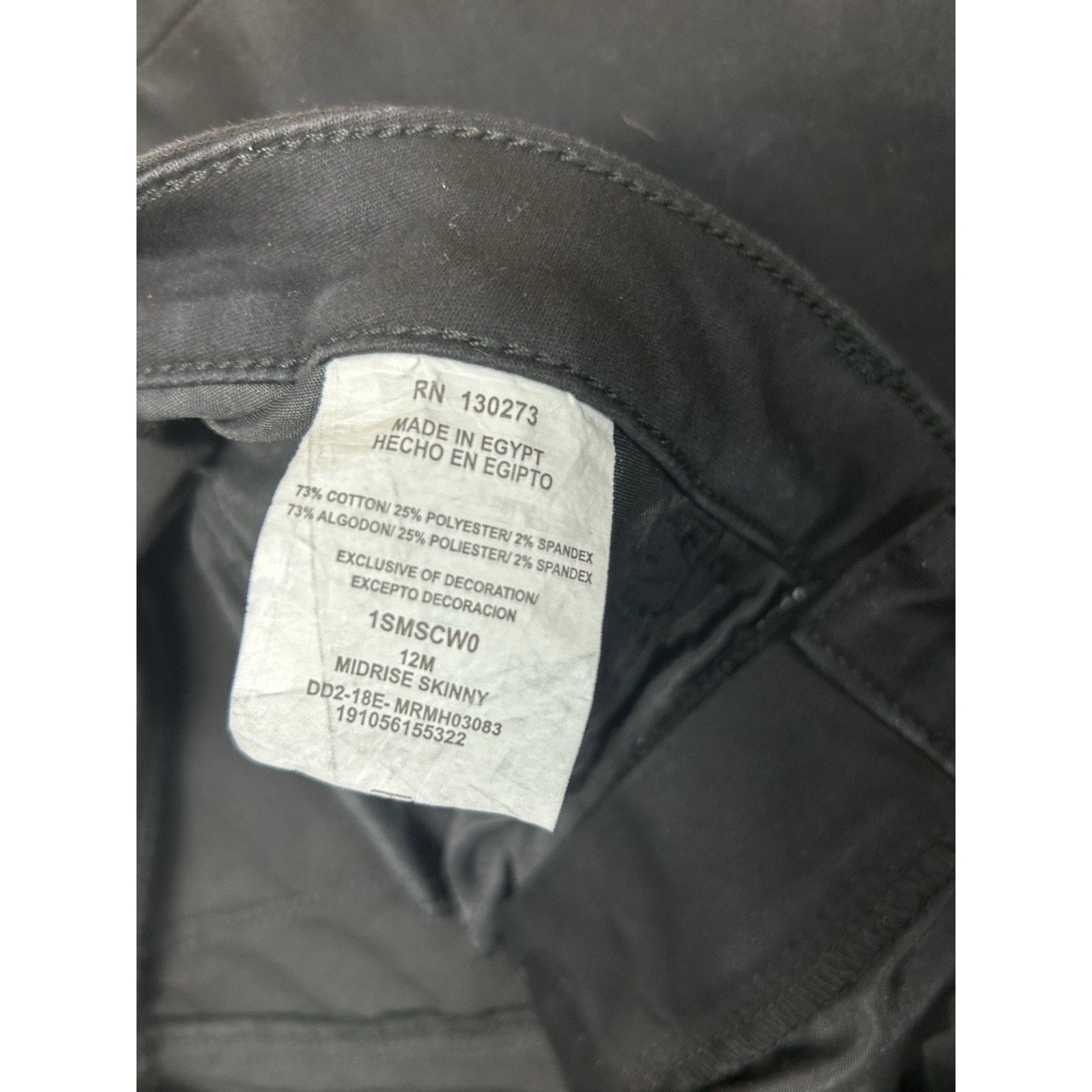 Lee Lee Midrise Skinny Jeans Women 12 M Black Cotton Blend Pants Size 34" / US 12 / IT 48 - 8 Thumbnail