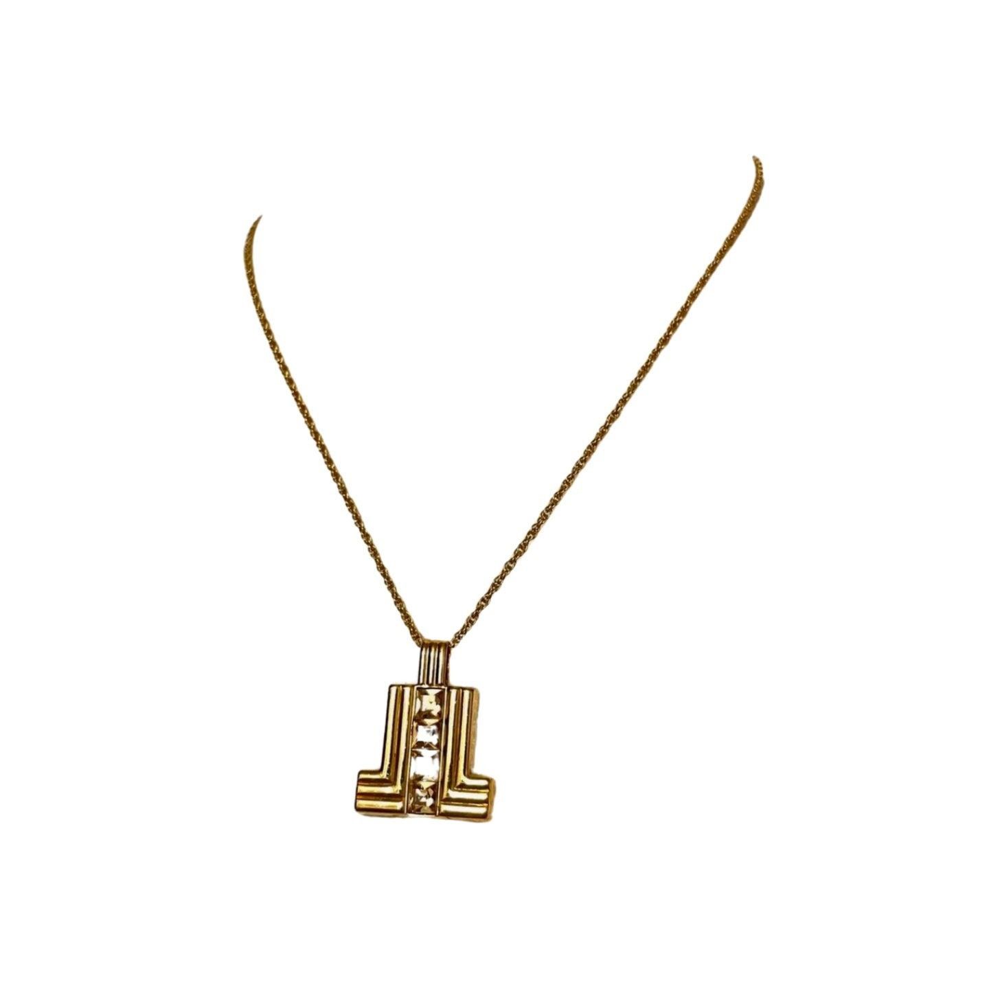 Lanvin Vintage LANVIN golden chain necklace with crystals Size ONE SIZE - 1 Thumbnail