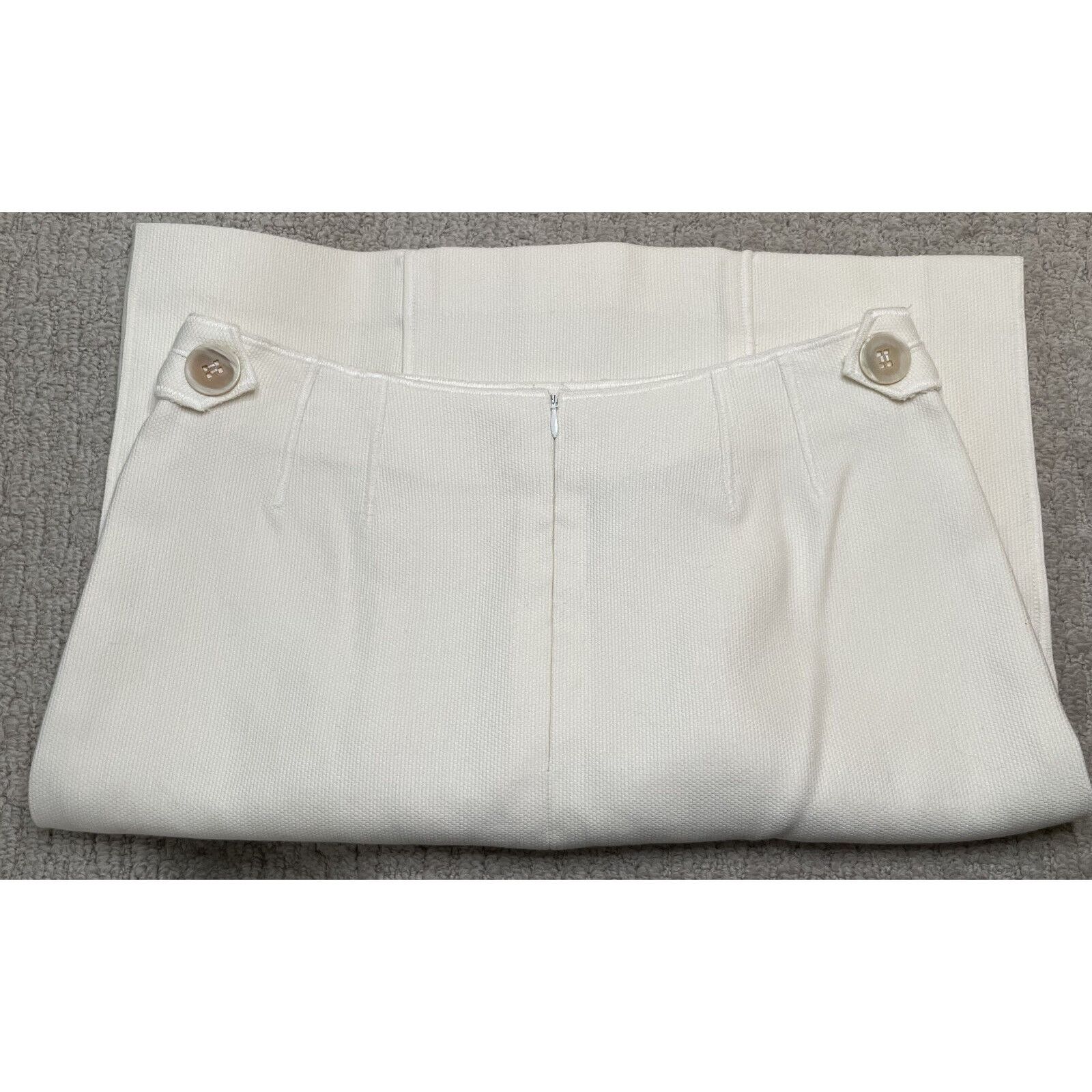 Oscar De La Renta Oscar de la Renta Ivory Woven Cotton Skirt Suit 8 Italy Size M / US 6-8 / IT 42-44 - 15 Thumbnail