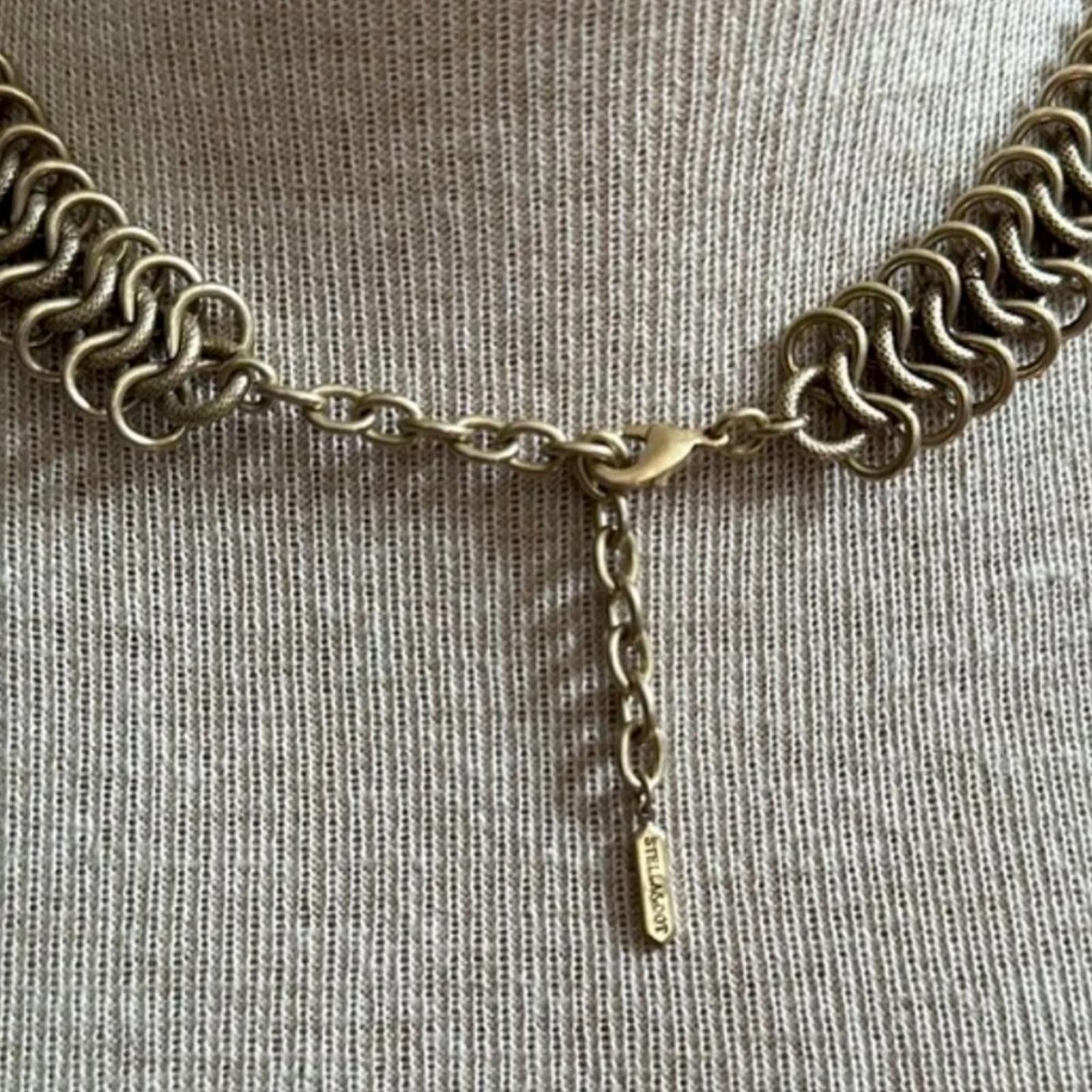 Vintage Stella & Dot Statement Floral Necklace Mixed Media Gold Tone Size ONE SIZE - 3 Thumbnail