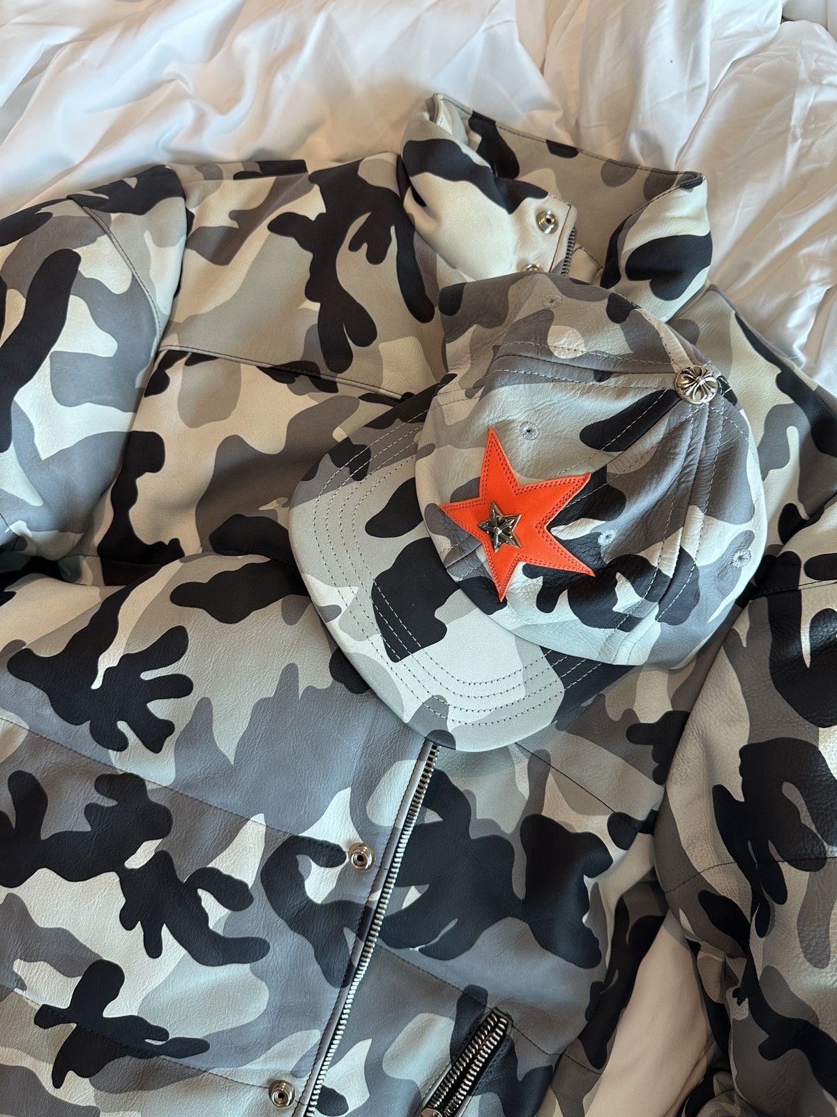 Chrome Hearts Chrome Hearts Camo Leather Puffer Jacket Size US L / EU 52-54 / 3 - 12 Thumbnail