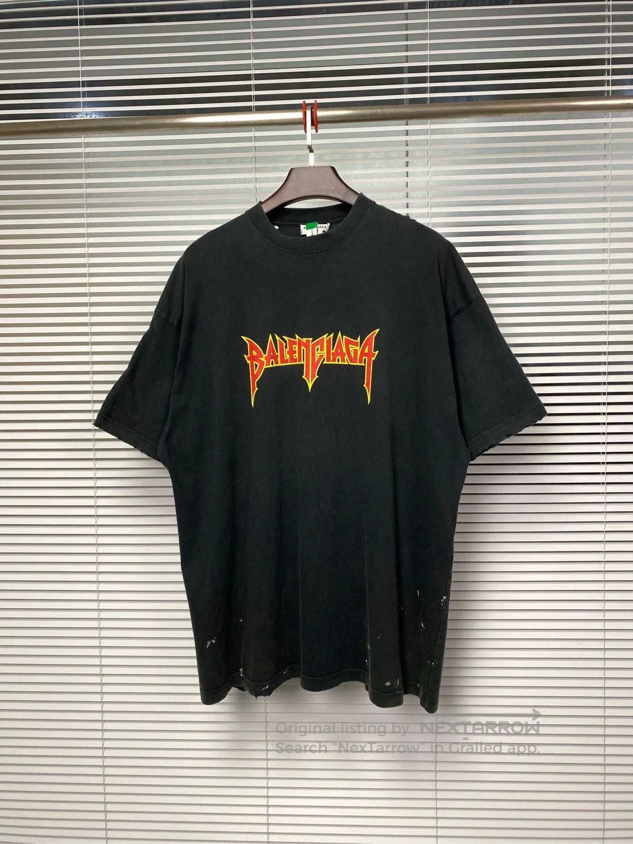 Balenciaga Balenciaga short sleeved T-shirt with lightning letter prin Size US L / EU 52-54 / 3 - 1 Thumbnail