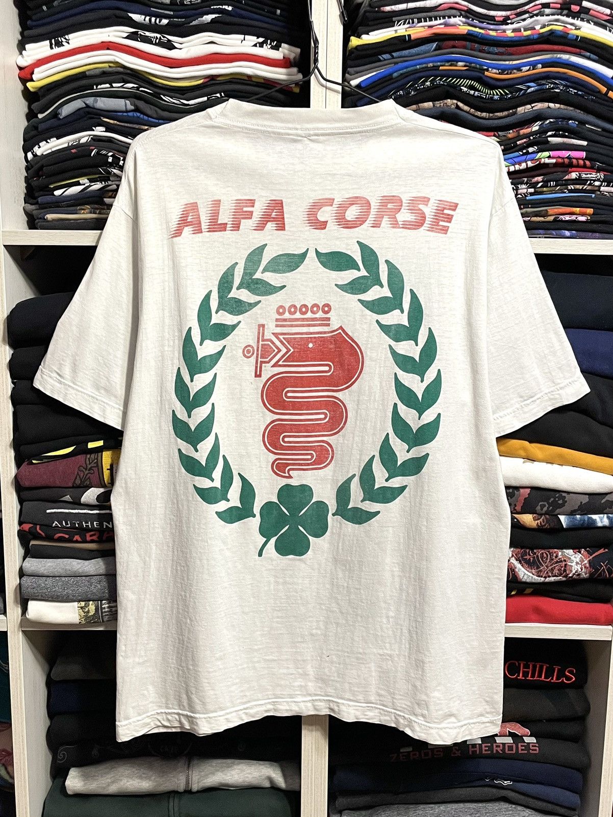 Vintage Vintage 90s Alfa Romeo Corse Over Print Racing T-Shirt Size US L / EU 52-54 / 3 - 16 Thumbnail